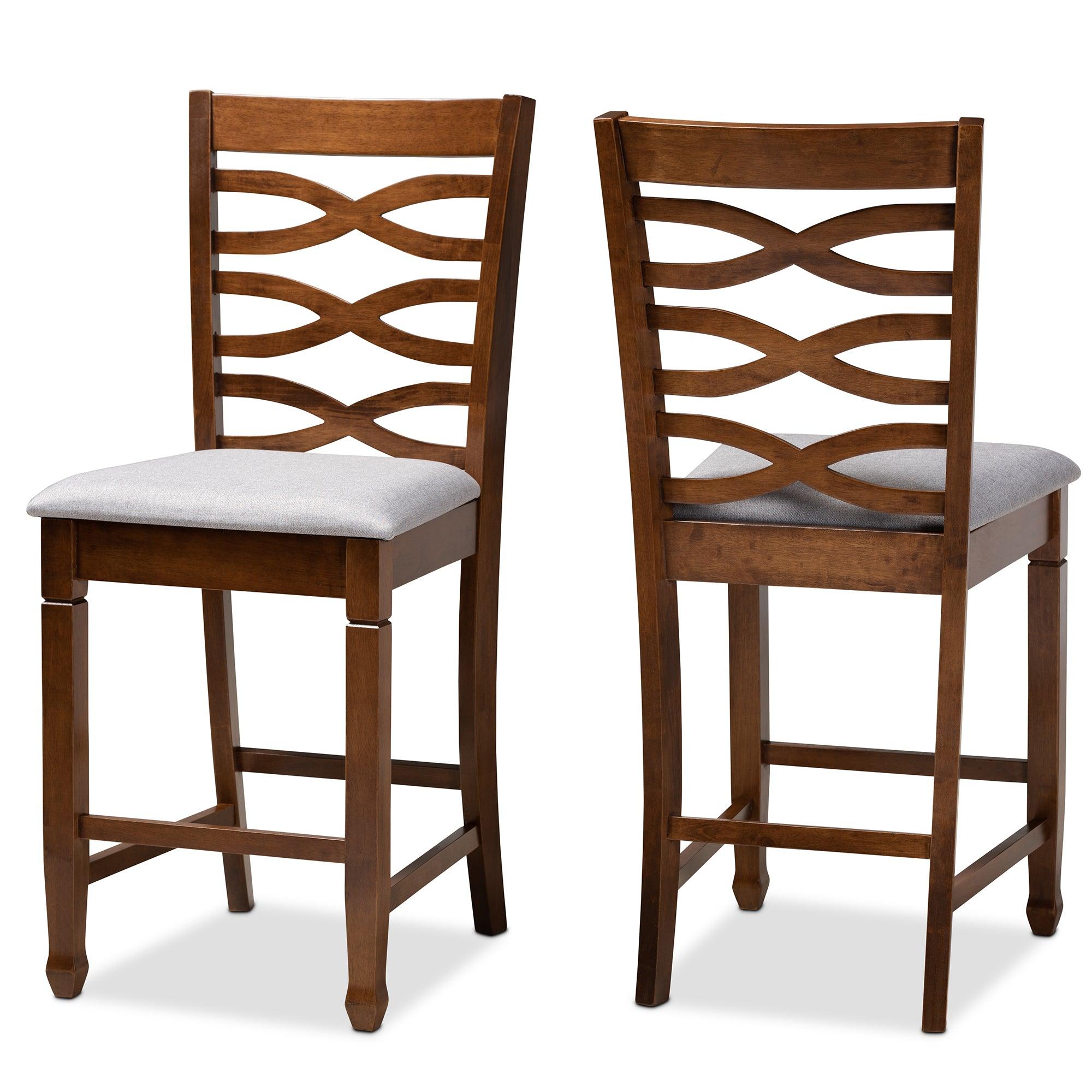 Lanier Modern and Contemporary Fabric Upholstered Finished 2-Piece Wood Counter Height Pub Chair Set Set