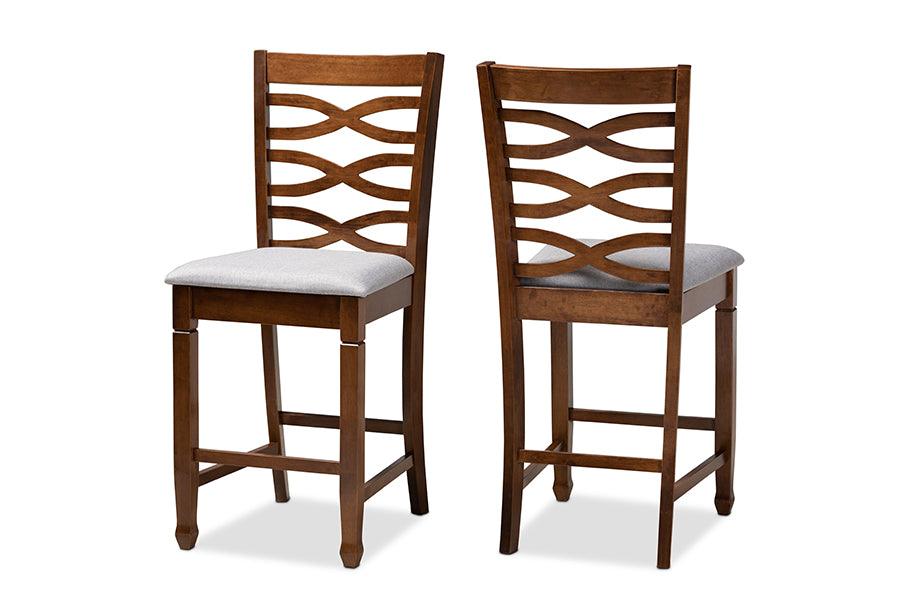 Lanier Modern and Contemporary Fabric Upholstered Finished 2-Piece Wood Counter Height Pub Chair Set Set