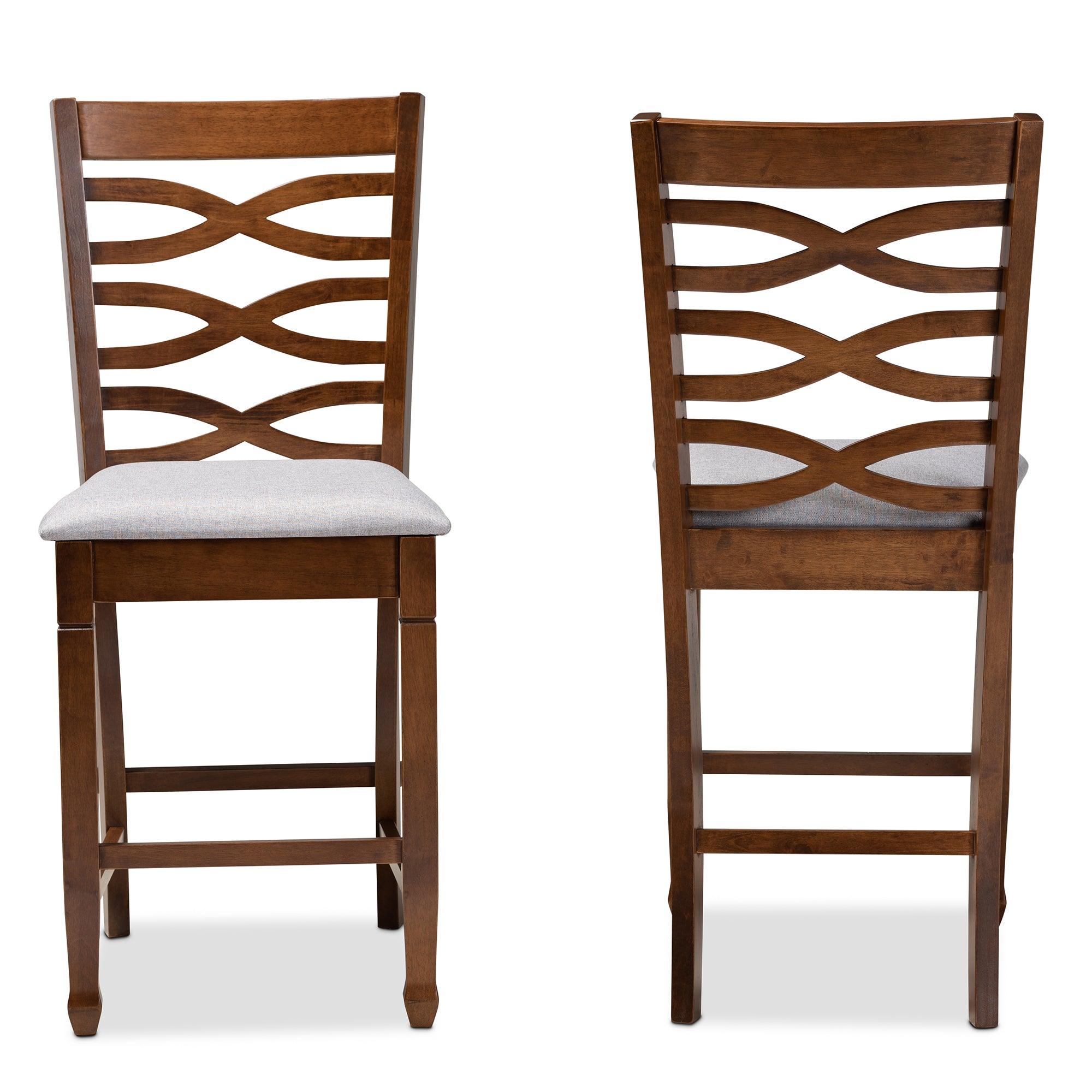 Lanier Modern and Contemporary Fabric Upholstered Finished 2-Piece Wood Counter Height Pub Chair Set Set