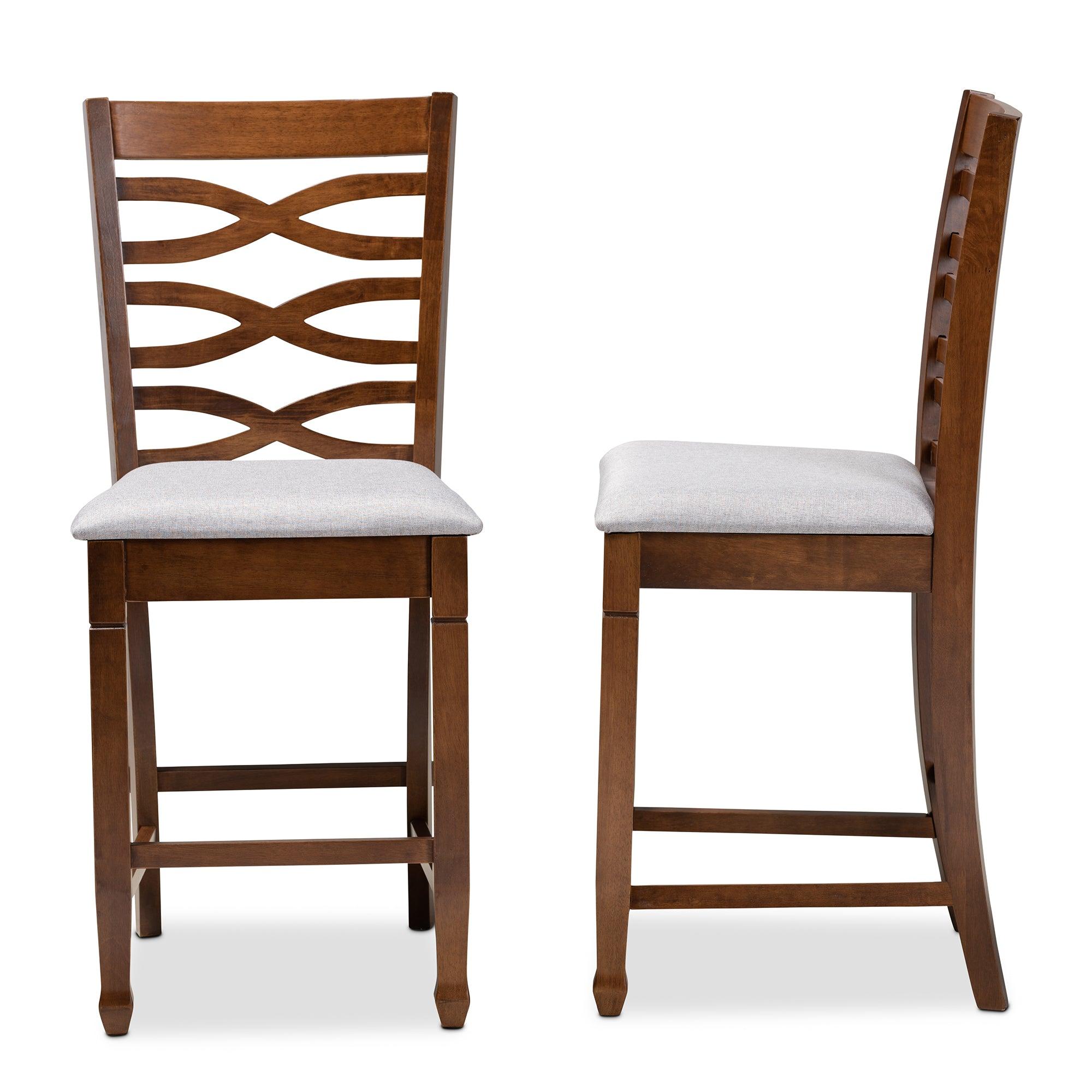 Lanier Modern and Contemporary Fabric Upholstered Finished 2-Piece Wood Counter Height Pub Chair Set Set