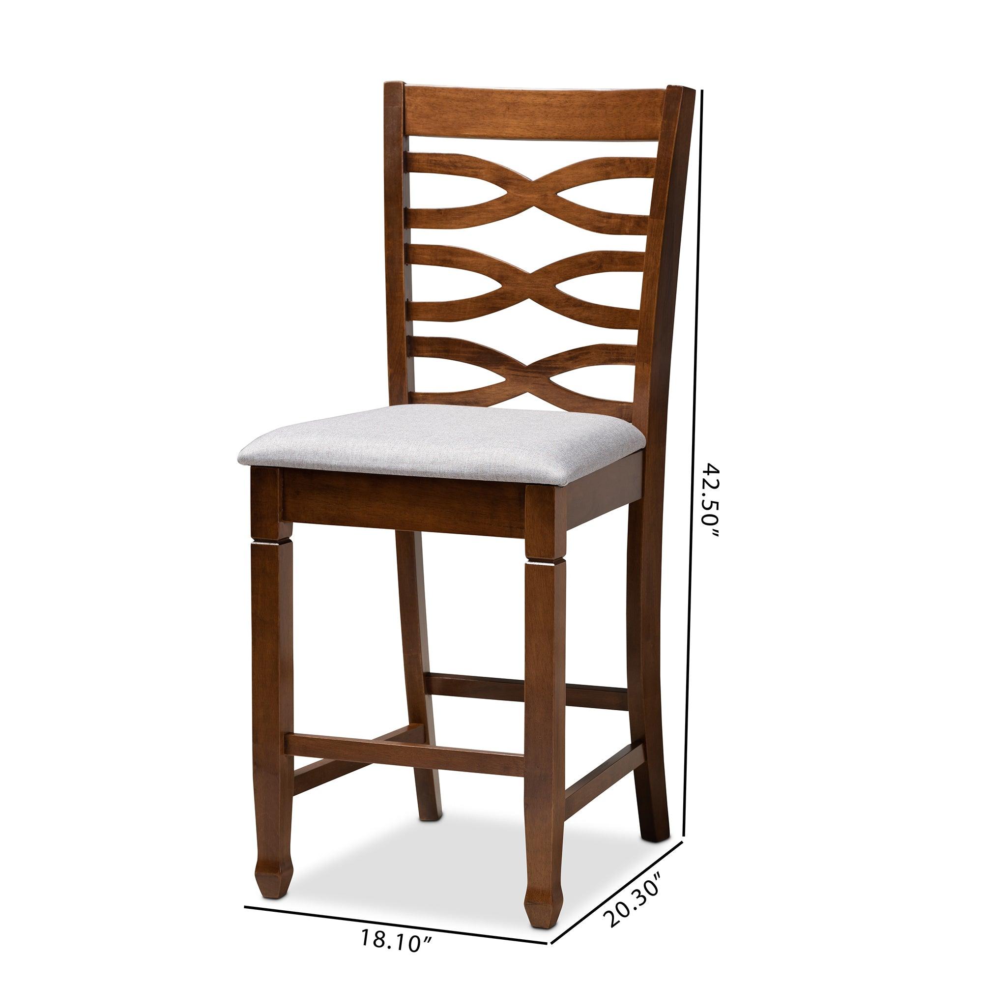 Lanier Modern and Contemporary Fabric Upholstered Finished 2-Piece Wood Counter Height Pub Chair Set Set