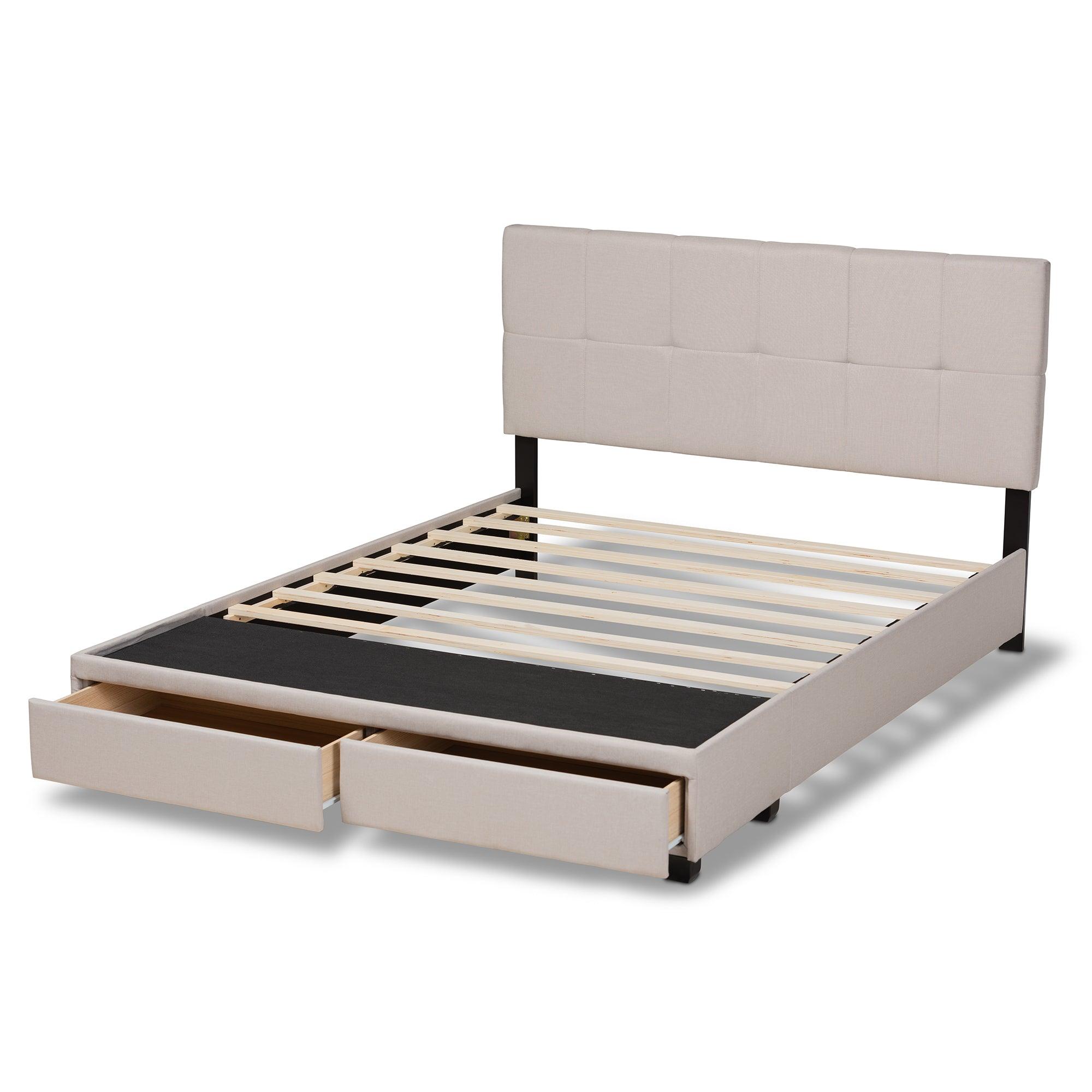 Netti Fabric Upholstered 2-Drawer Platform Storage Bed