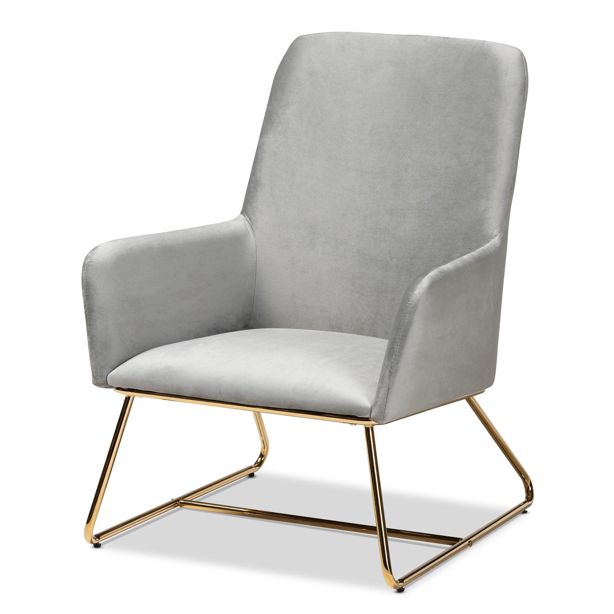 Sennet Glam and Luxe Velvet Fabric Upholstered Finished Armchair