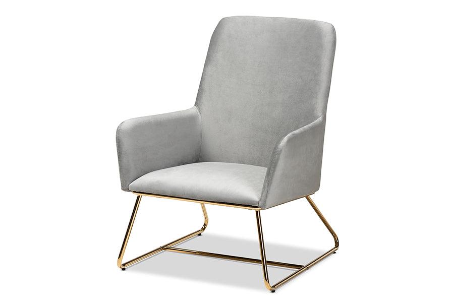 Sennet Glam and Luxe Velvet Fabric Upholstered Finished Armchair