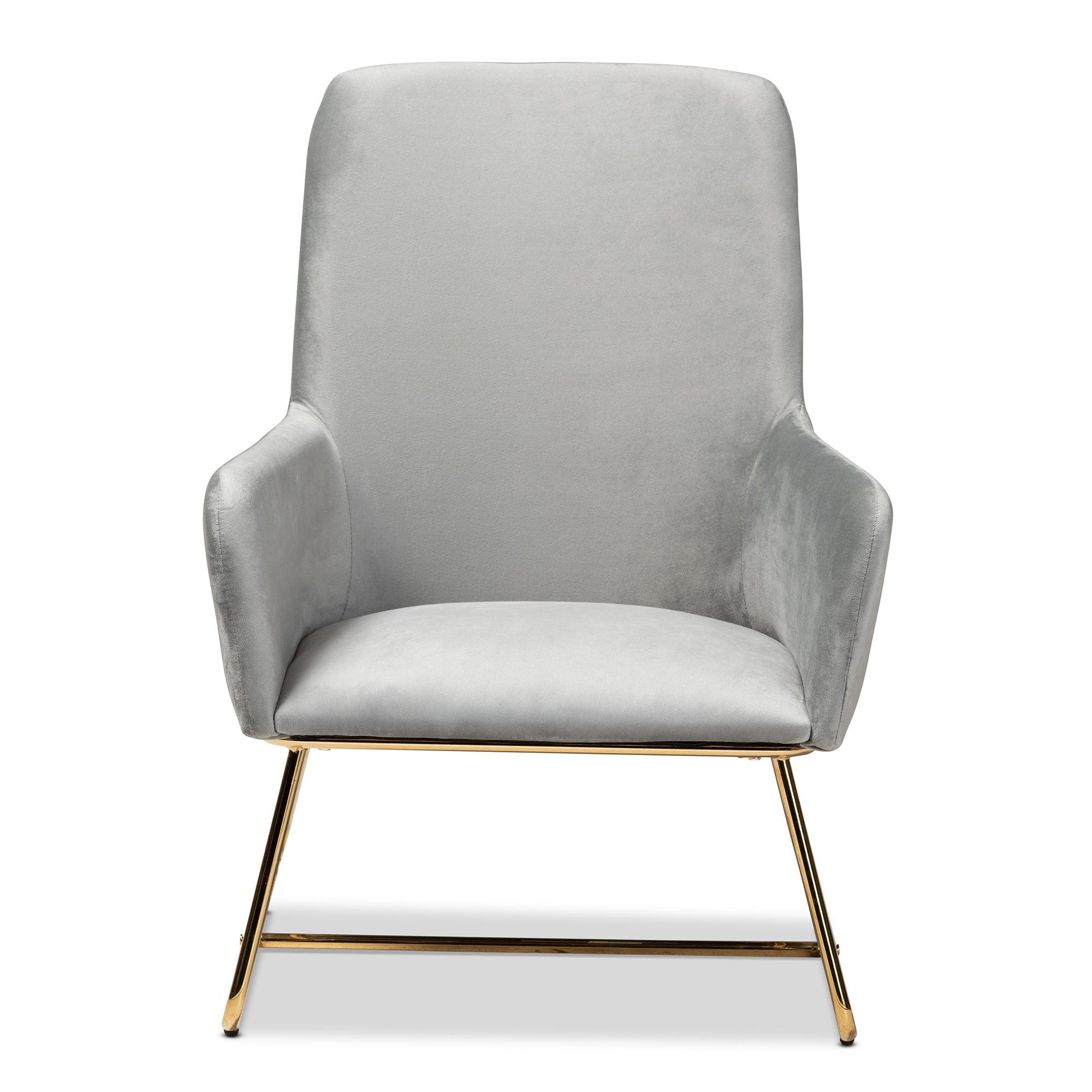 Sennet Glam and Luxe Velvet Fabric Upholstered Finished Armchair