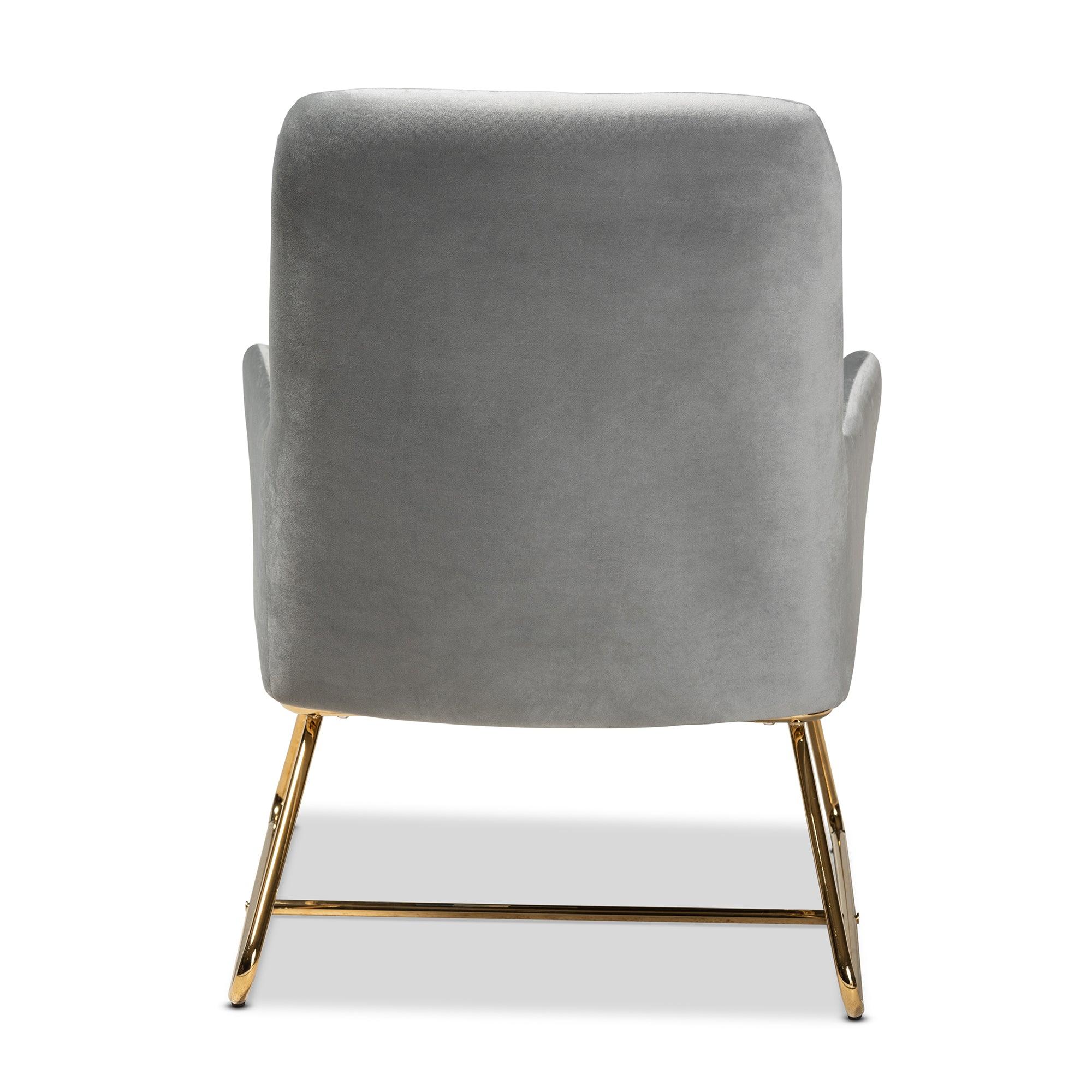 Sennet Glam and Luxe Velvet Fabric Upholstered Finished Armchair