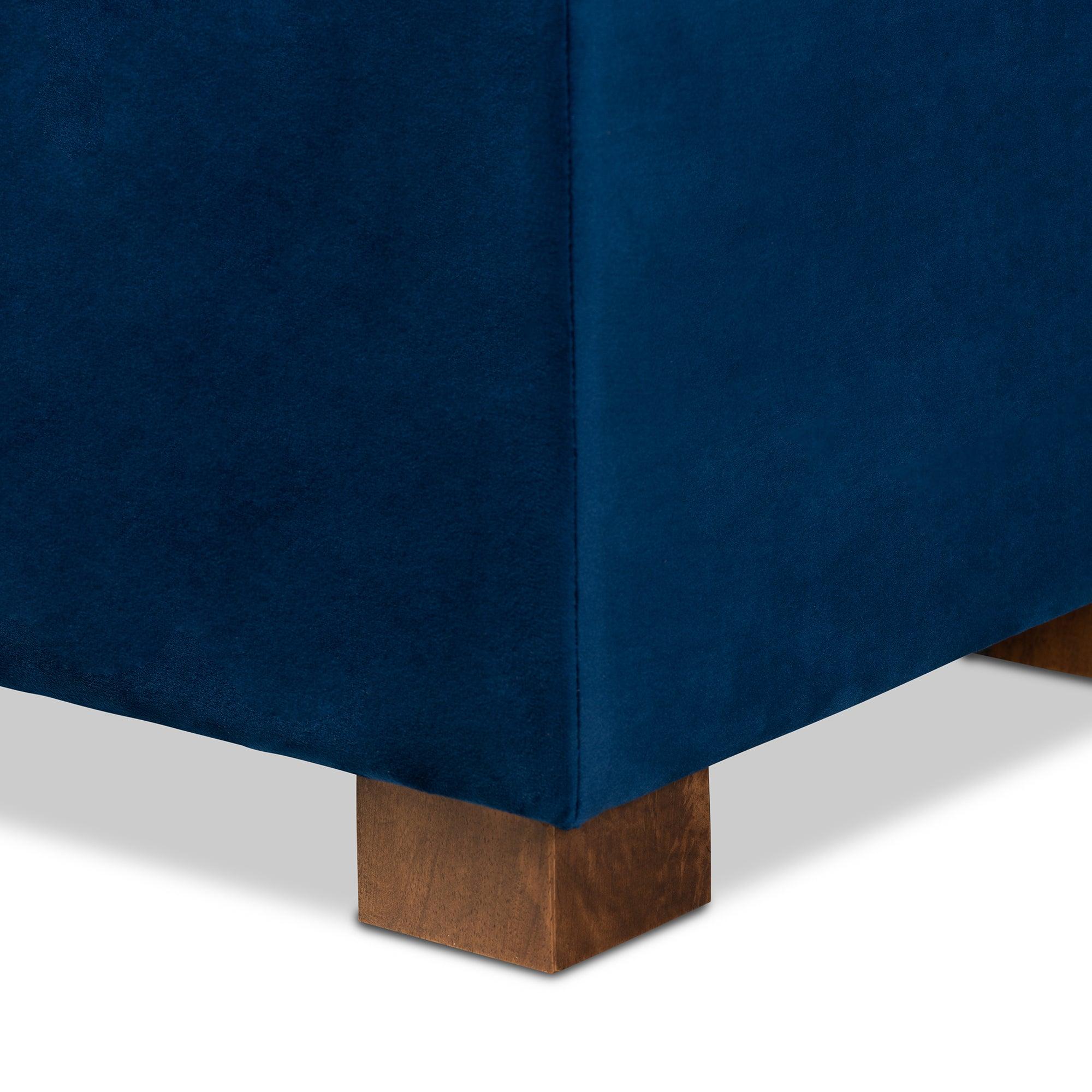 Roanoke Modern and Contemporary Velvet Fabric Upholstered Grid-Tufted Storage Ottoman Bench