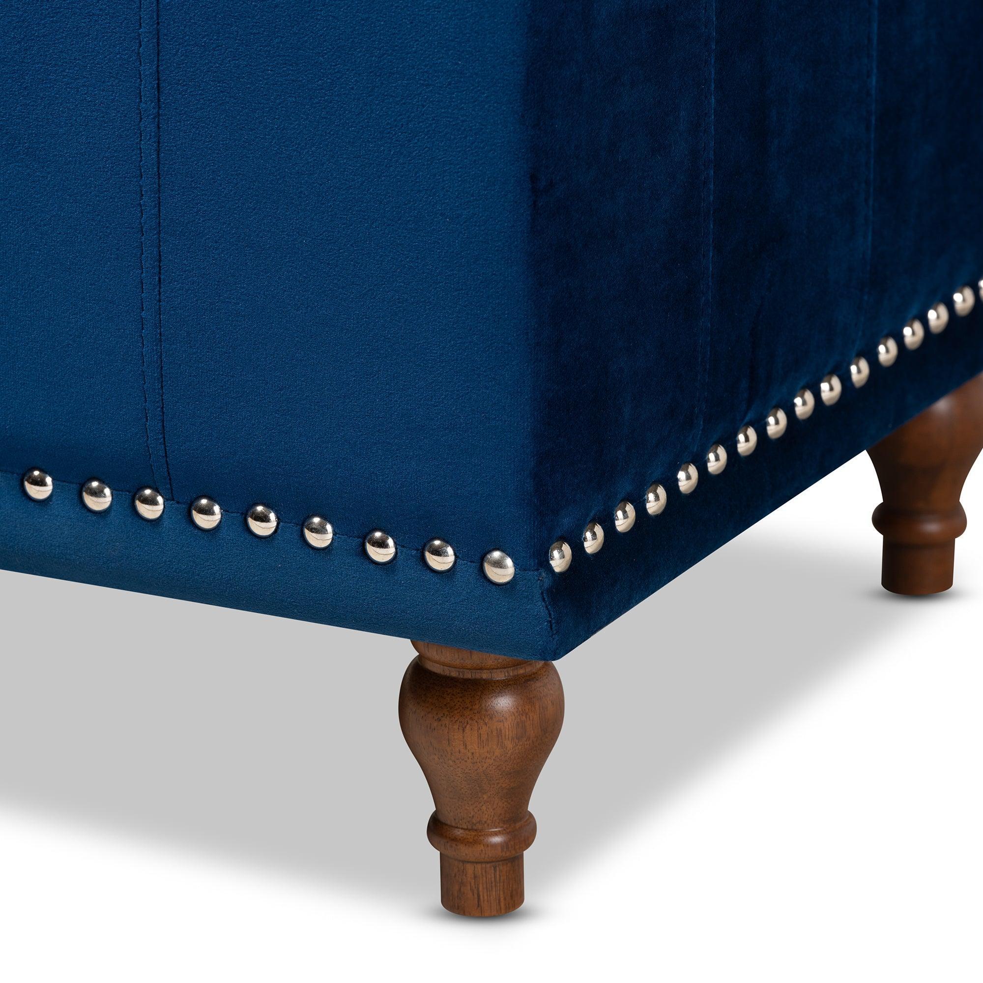 Kaylee Modern and Contemporary Velvet Fabric Upholstered Button-Tufted Storage Ottoman Bench