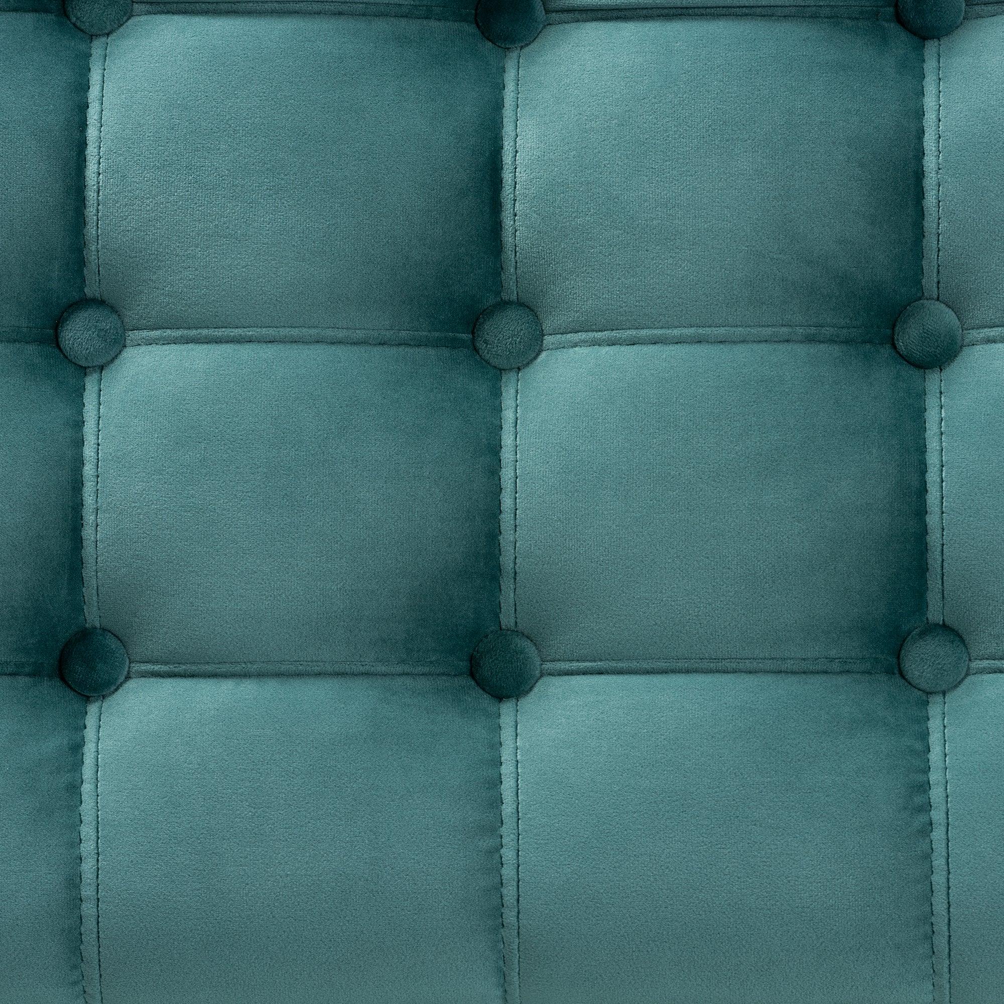 Kaylee Modern and Contemporary Teal Velvet Fabric Upholstered Button-Tufted Storage Ottoman Bench