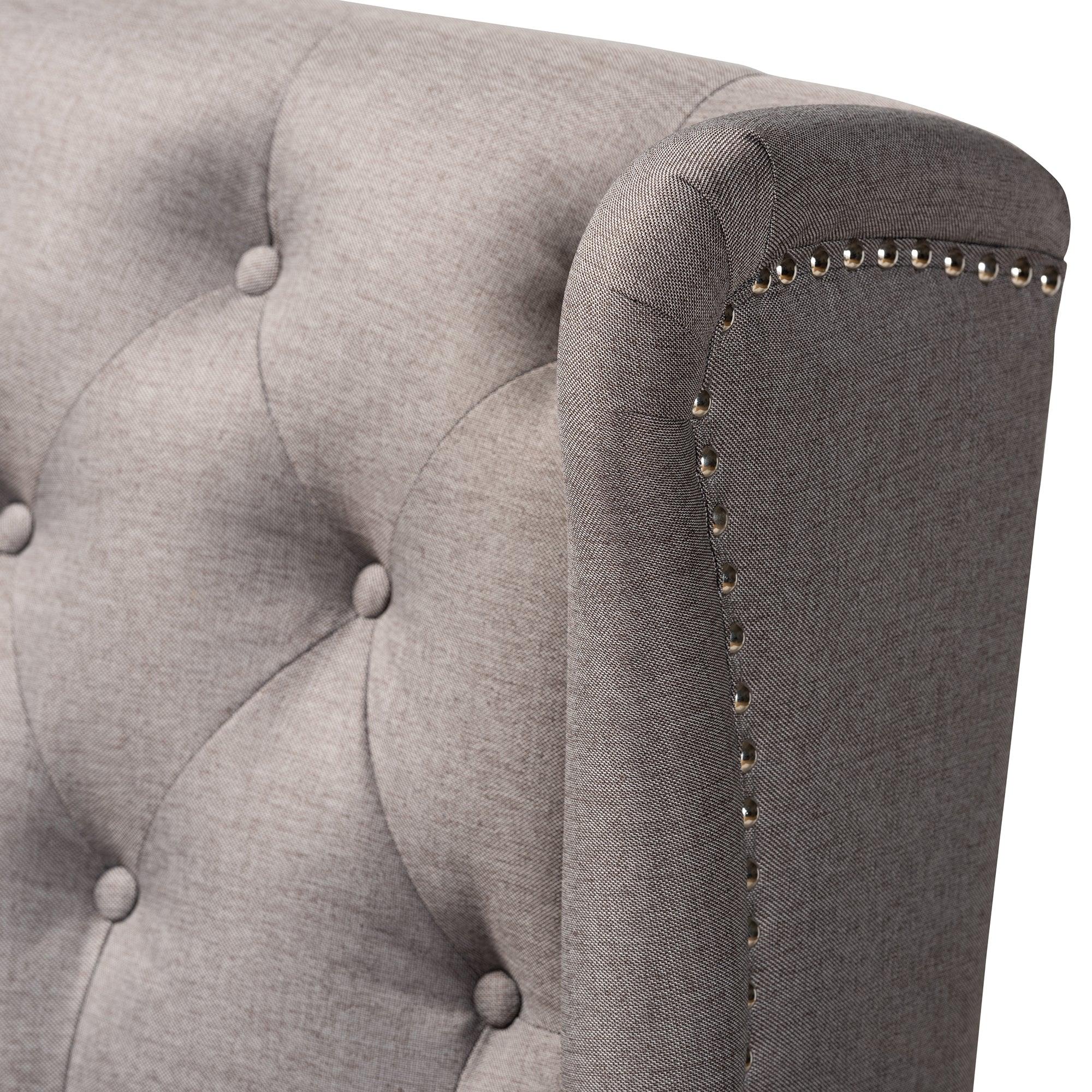 Alira Modern and Contemporary Fabric Upholstered Finished Wood Button Tufted Bar Stool Bench