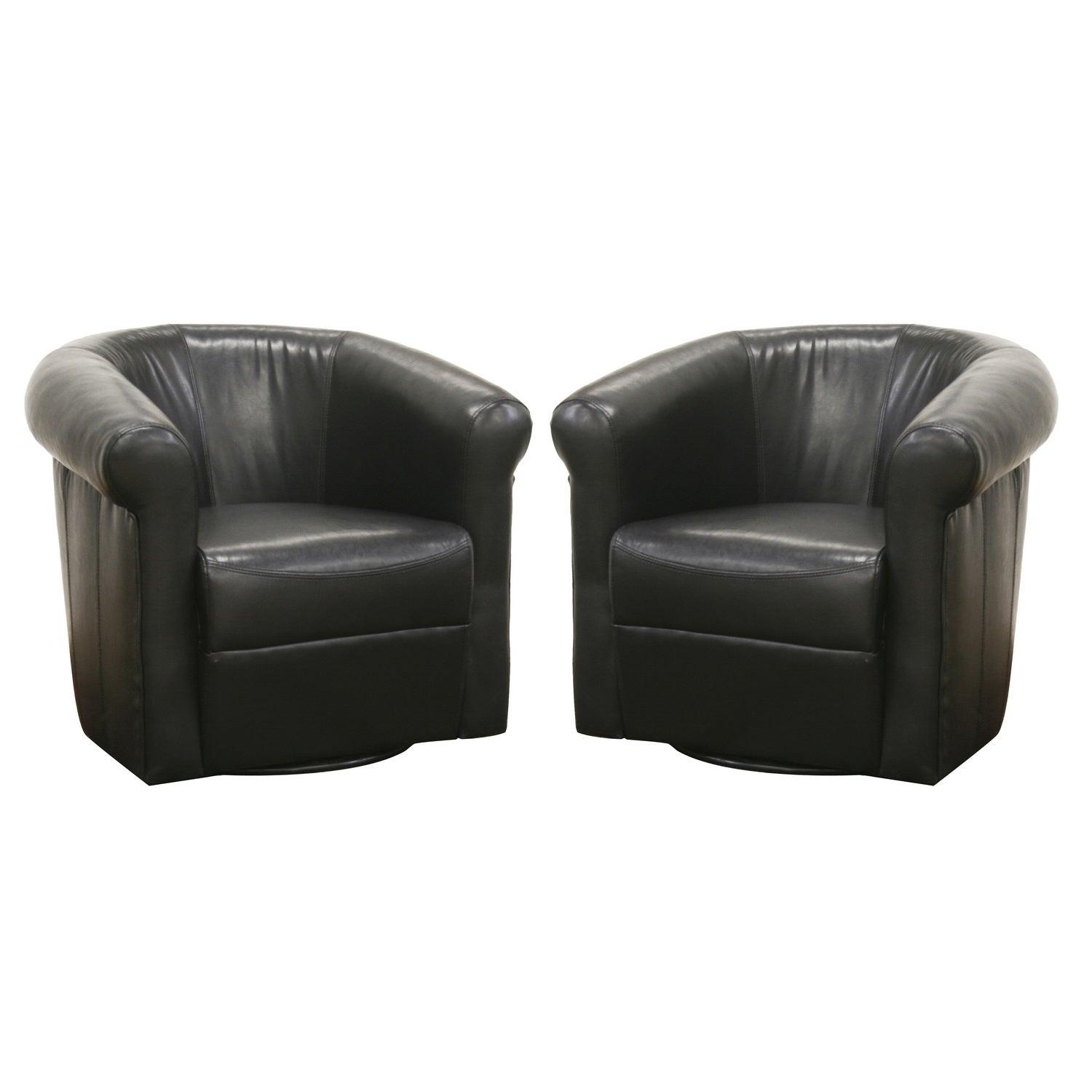 Julian Faux Leather Club Chair with 360 Degree Swivel