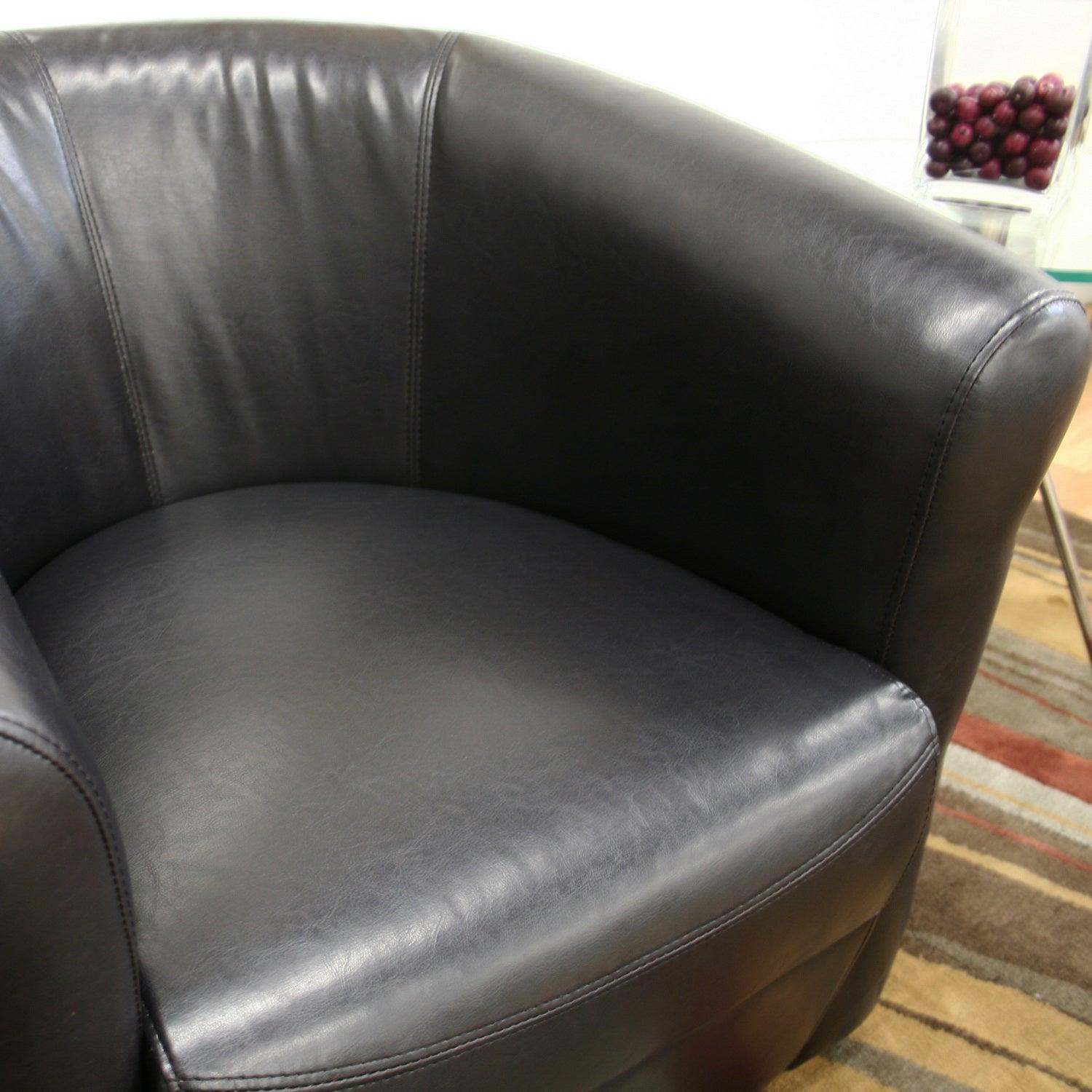 Julian Faux Leather Club Chair with 360 Degree Swivel