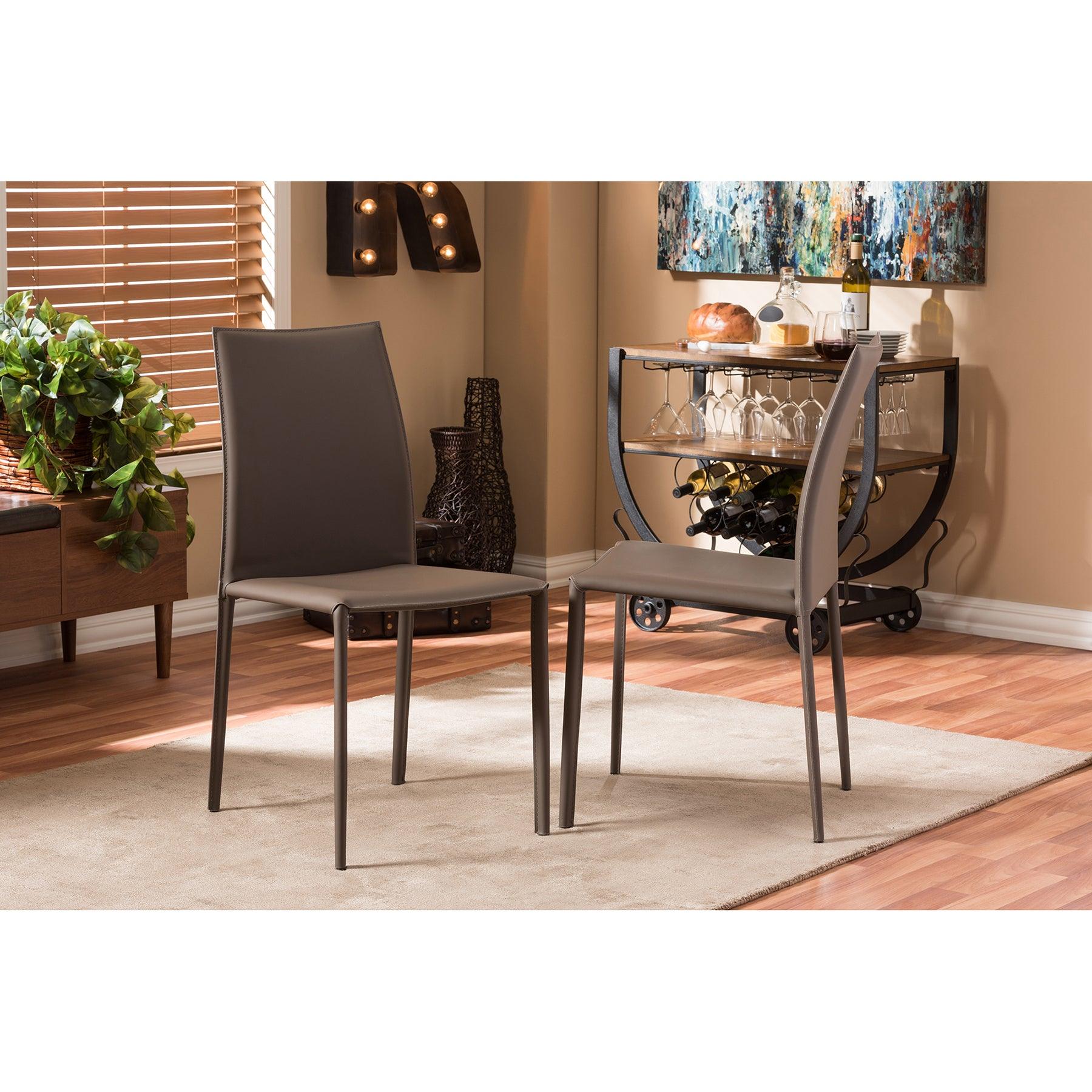 Rockford Modern and Contemporary Bonded Leather Upholstered Dining Chair (Set of 2)