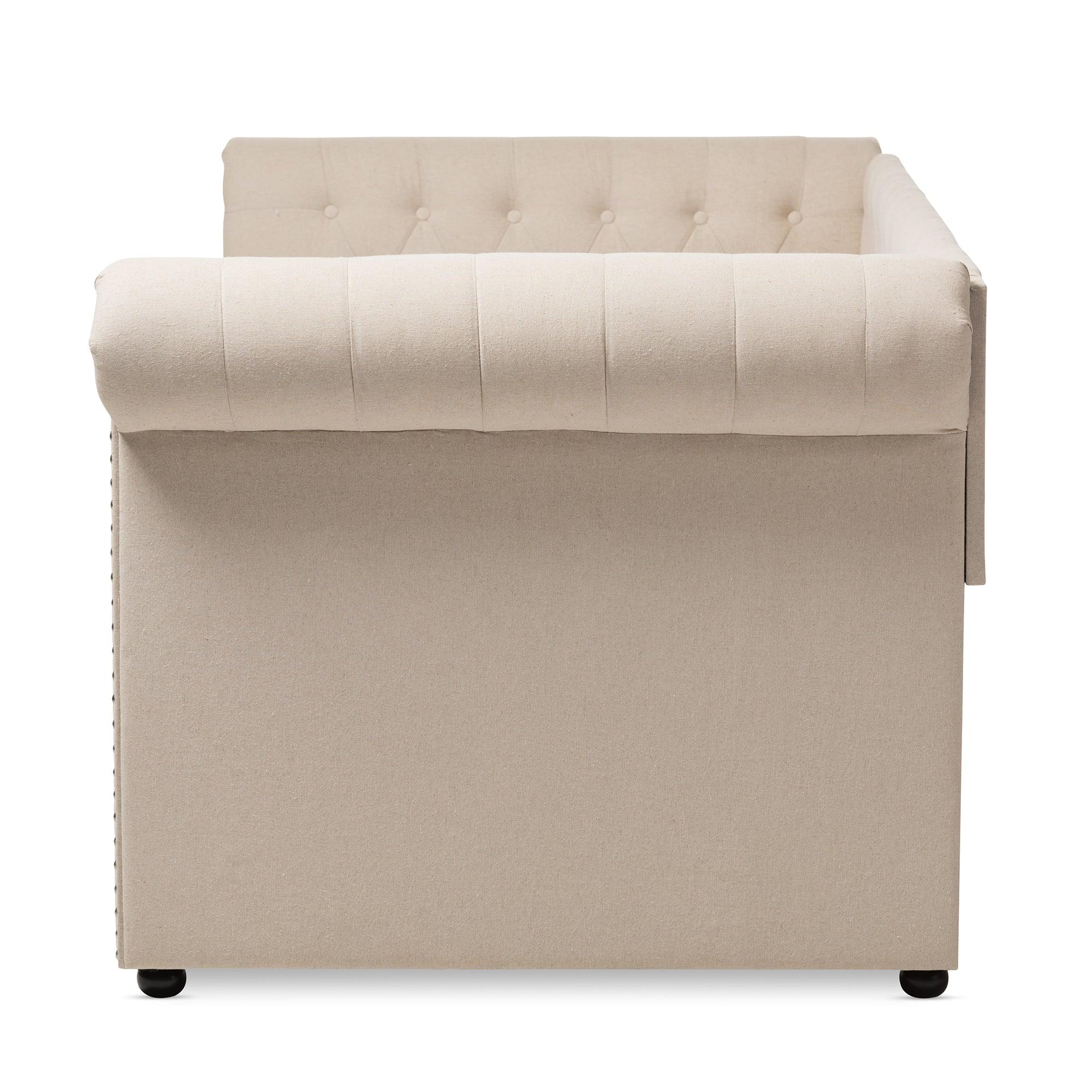 Mabelle Modern and Contemporary Fabric Trundle Daybed