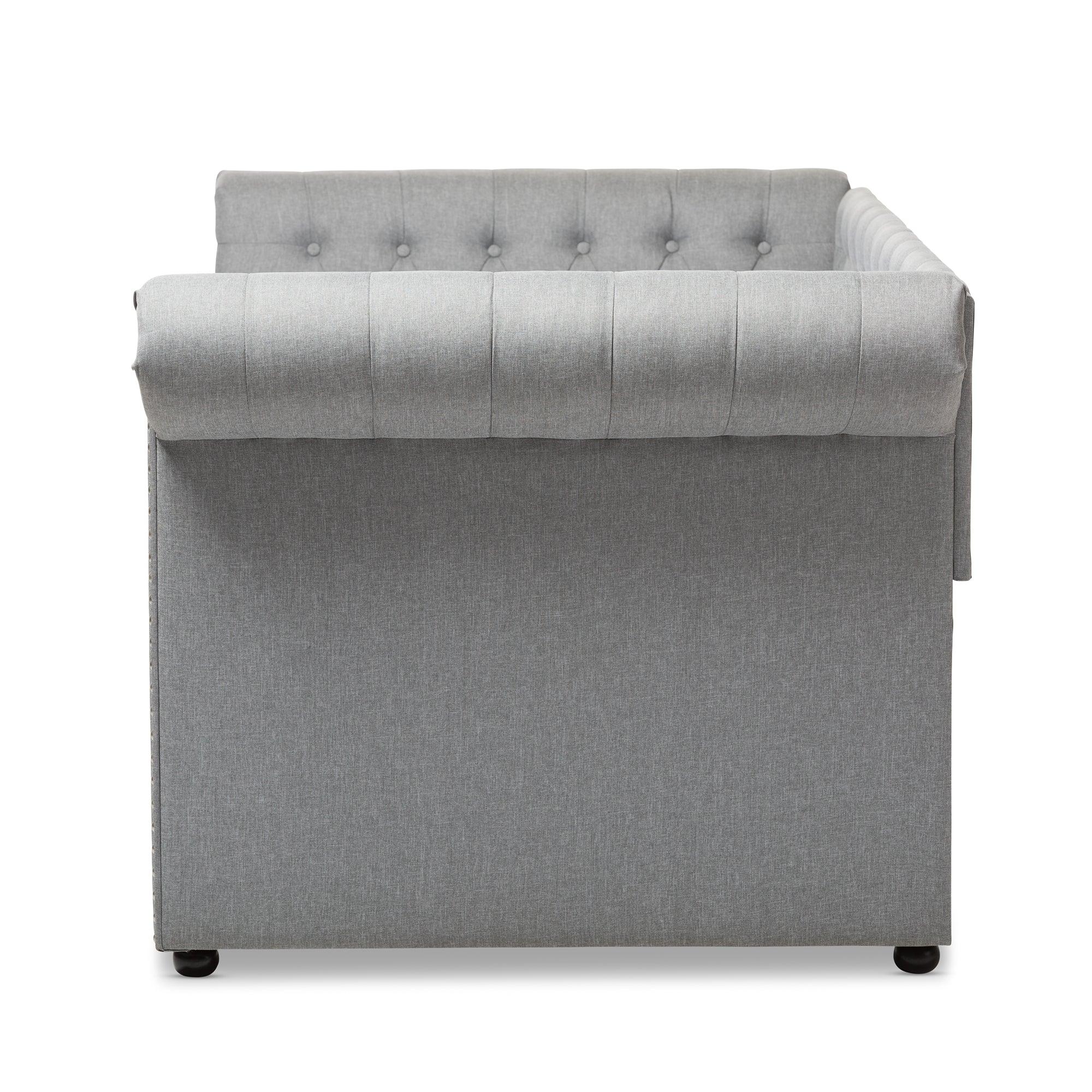 Mabelle Modern and Contemporary Fabric Trundle Daybed