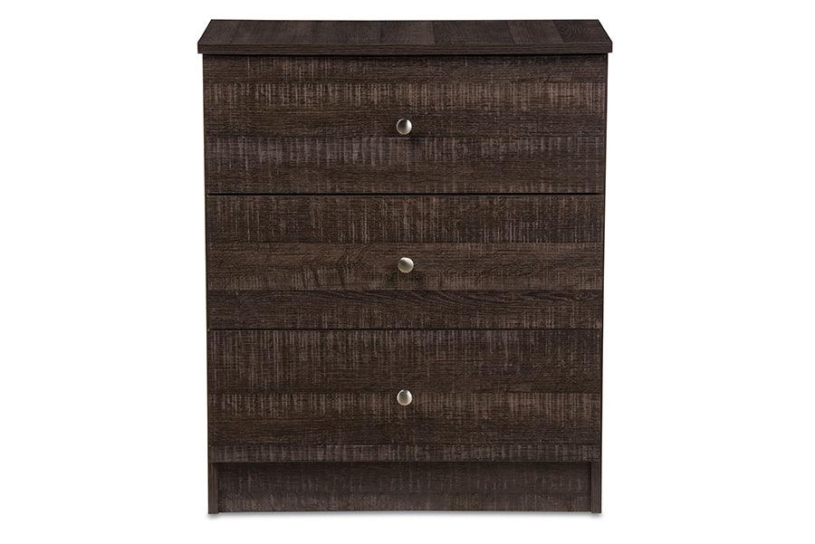 Decon Modern and Contemporary Espresso Wood 3-Drawer Storage Chest