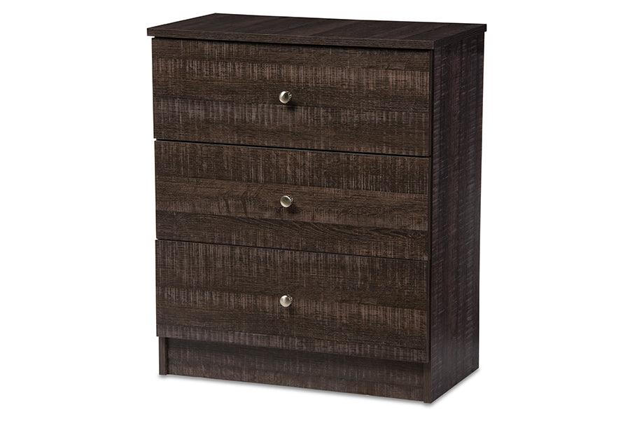 Decon Modern and Contemporary Espresso Wood 3-Drawer Storage Chest