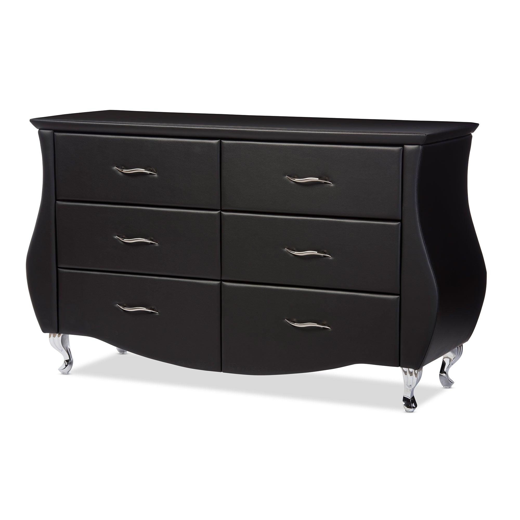 Enzo Modern and Contemporary Faux Leather 6-Drawer Dresser