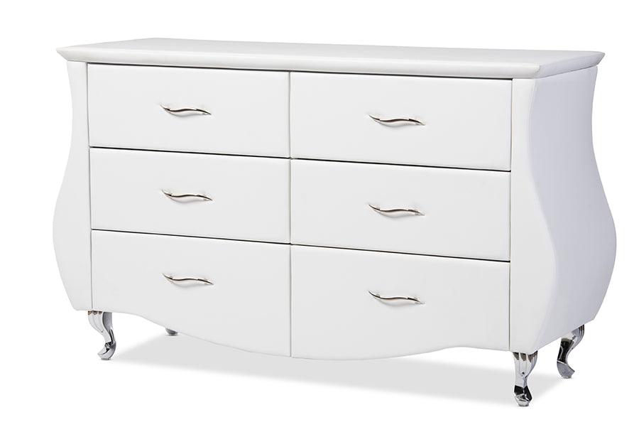 Enzo Modern and Contemporary Faux Leather 6-Drawer Dresser