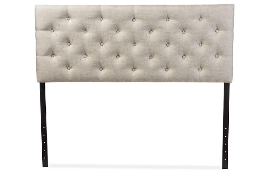 Viviana Modern and Contemporary Light Fabric Upholstered Button-tufted Headboard