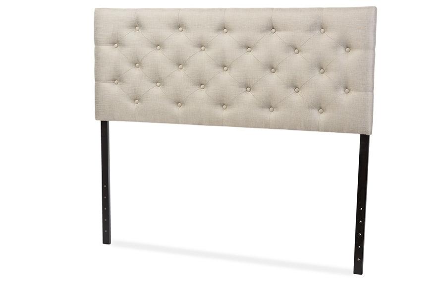 Viviana Modern and Contemporary Light Fabric Upholstered Button-tufted Headboard