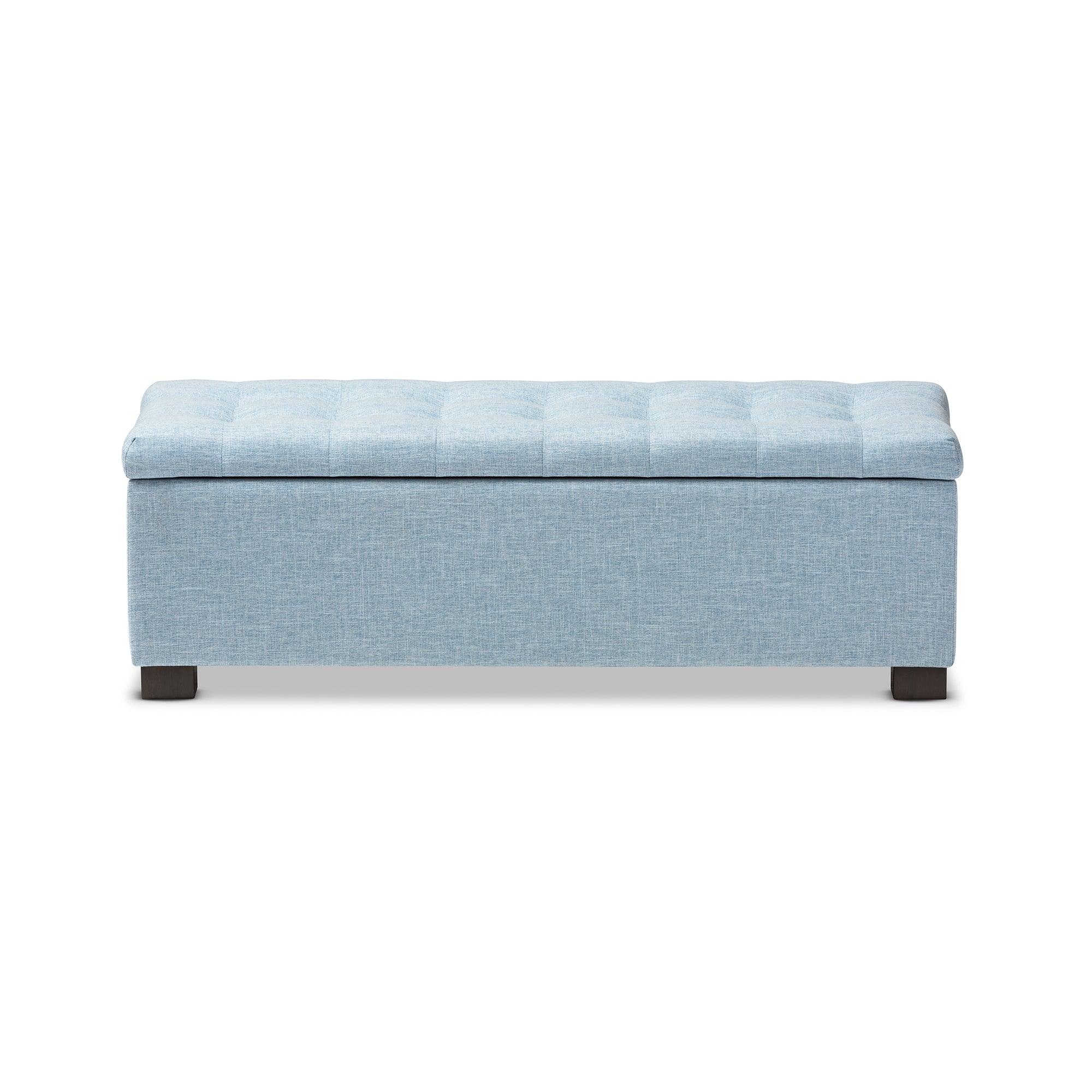 Roanoke Modern and Contemporary Fabric Upholstered Grid-Tufting Storage Ottoman Bench