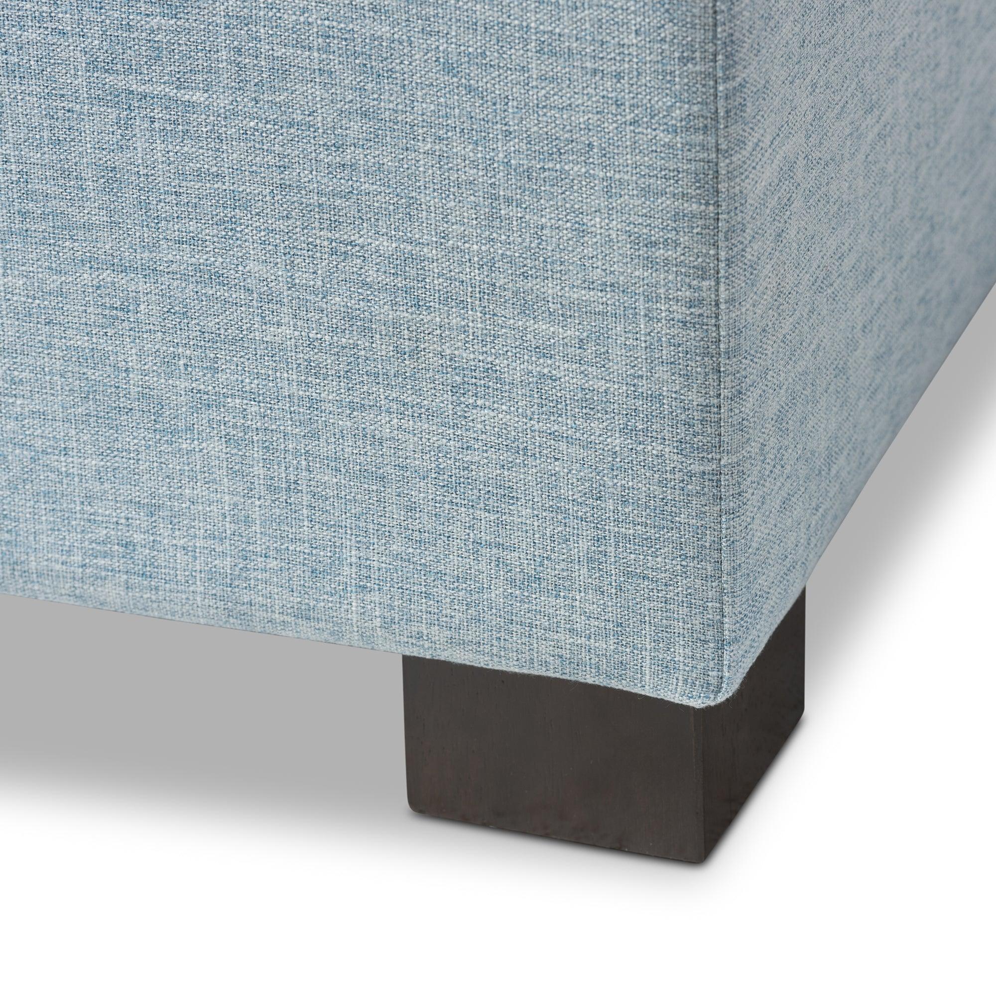 Roanoke Modern and Contemporary Fabric Upholstered Grid-Tufting Storage Ottoman Bench