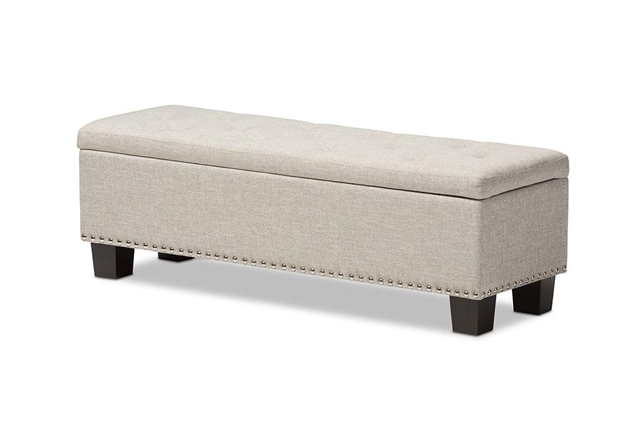 Hannah Modern and Contemporary Fabric Upholstered Button-Tufting Storage Ottoman Bench