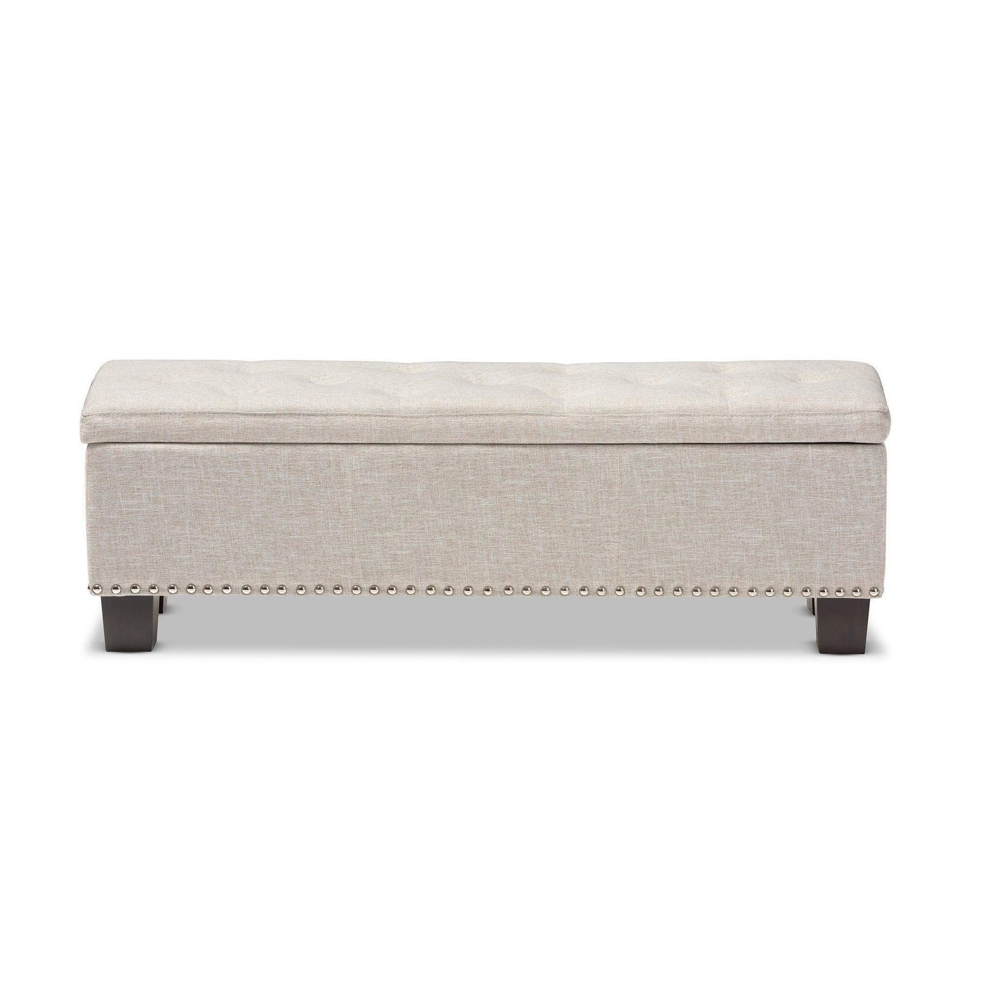 Hannah Modern and Contemporary Fabric Upholstered Button-Tufting Storage Ottoman Bench