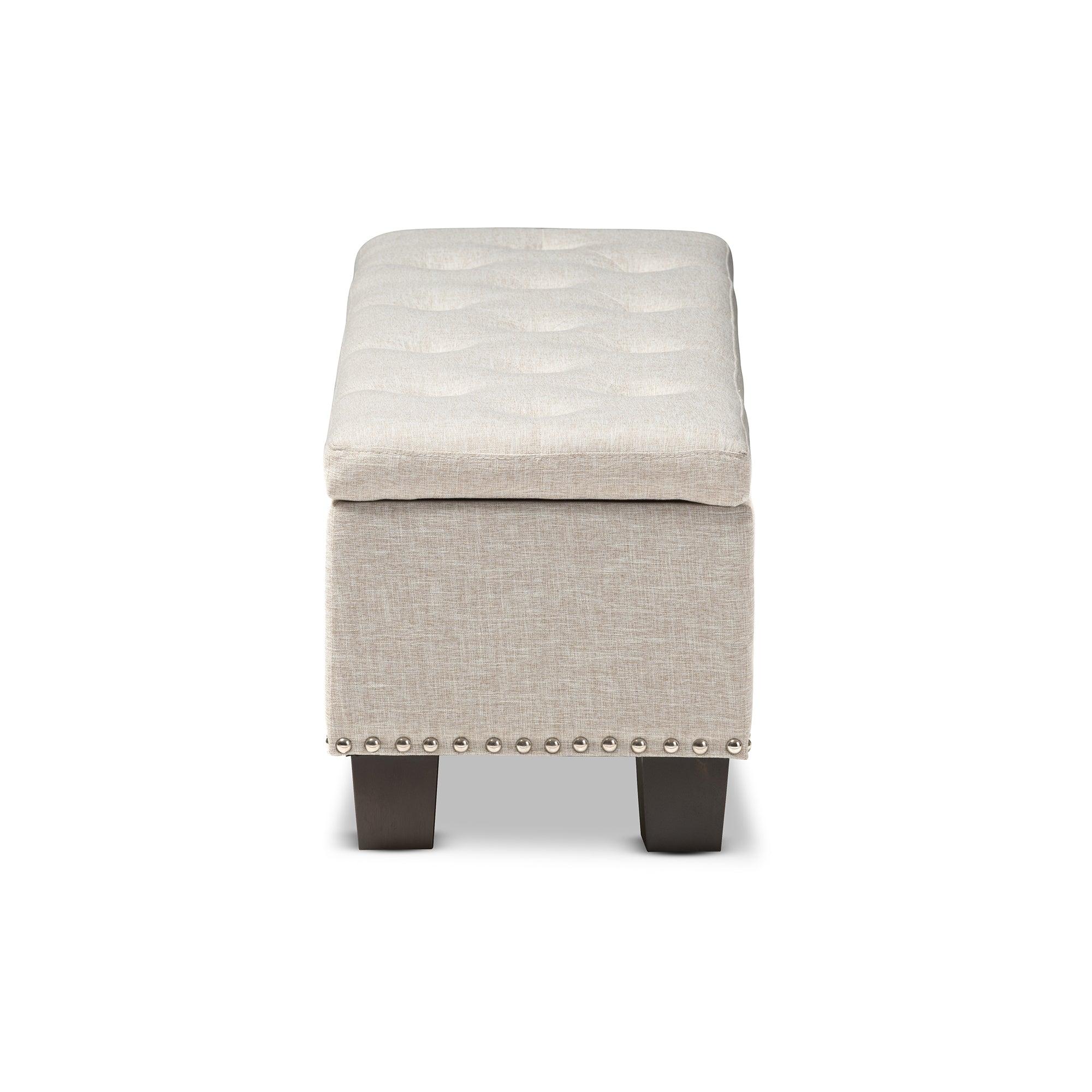 Hannah Modern and Contemporary Fabric Upholstered Button-Tufting Storage Ottoman Bench