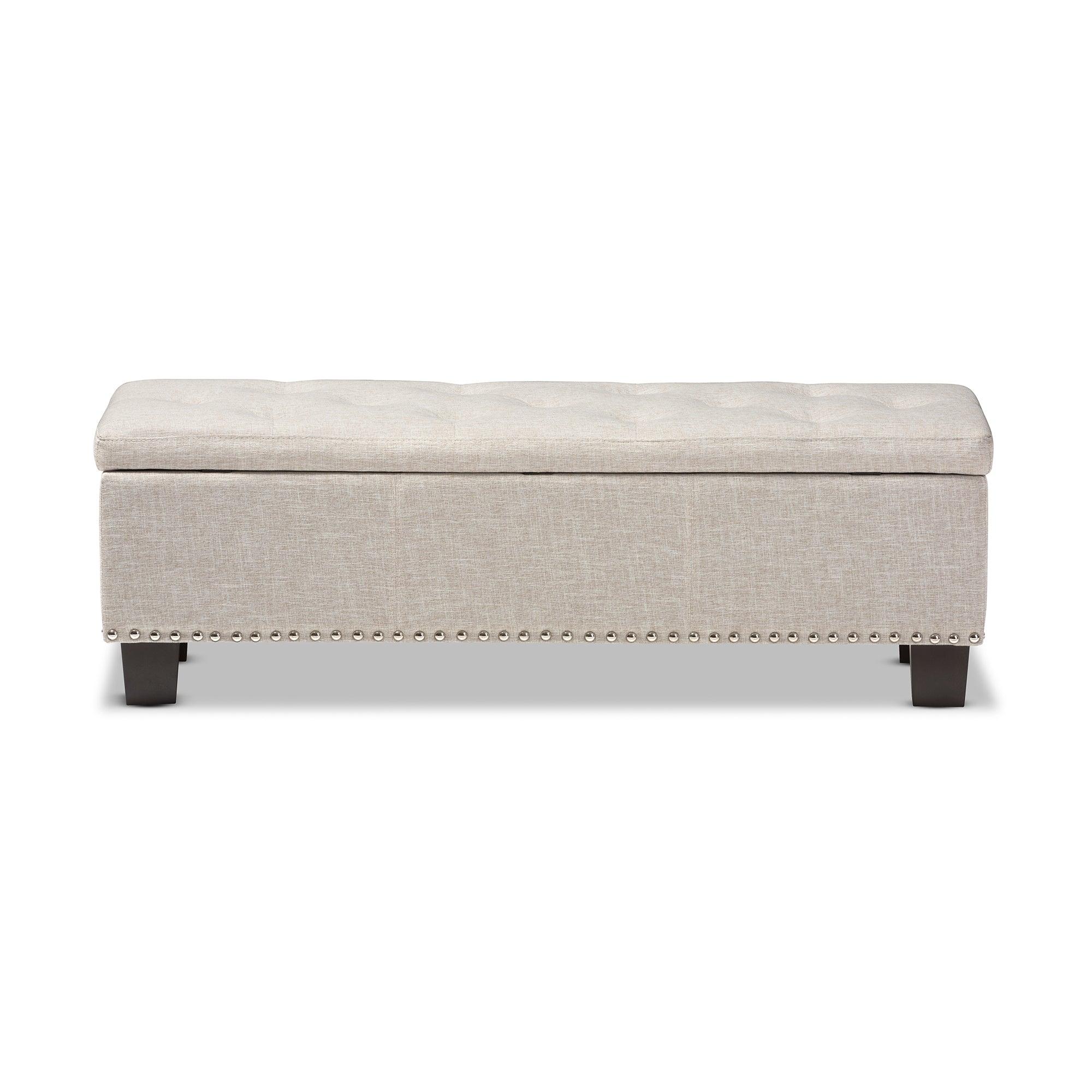 Hannah Modern and Contemporary Fabric Upholstered Button-Tufting Storage Ottoman Bench