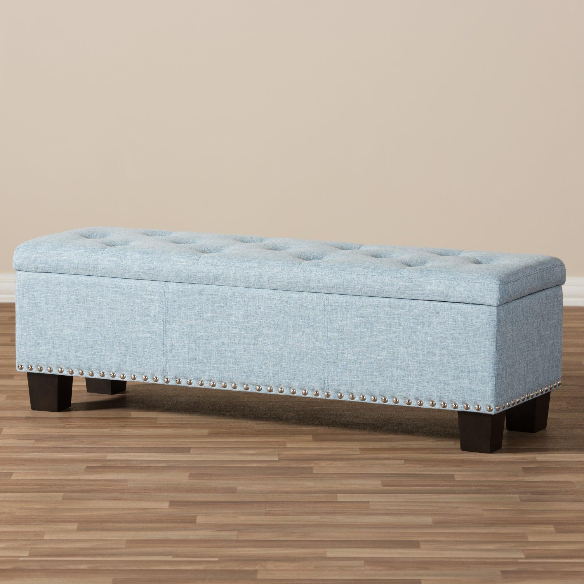 Hannah Modern and Contemporary Fabric Upholstered Button-Tufting Storage Ottoman Bench