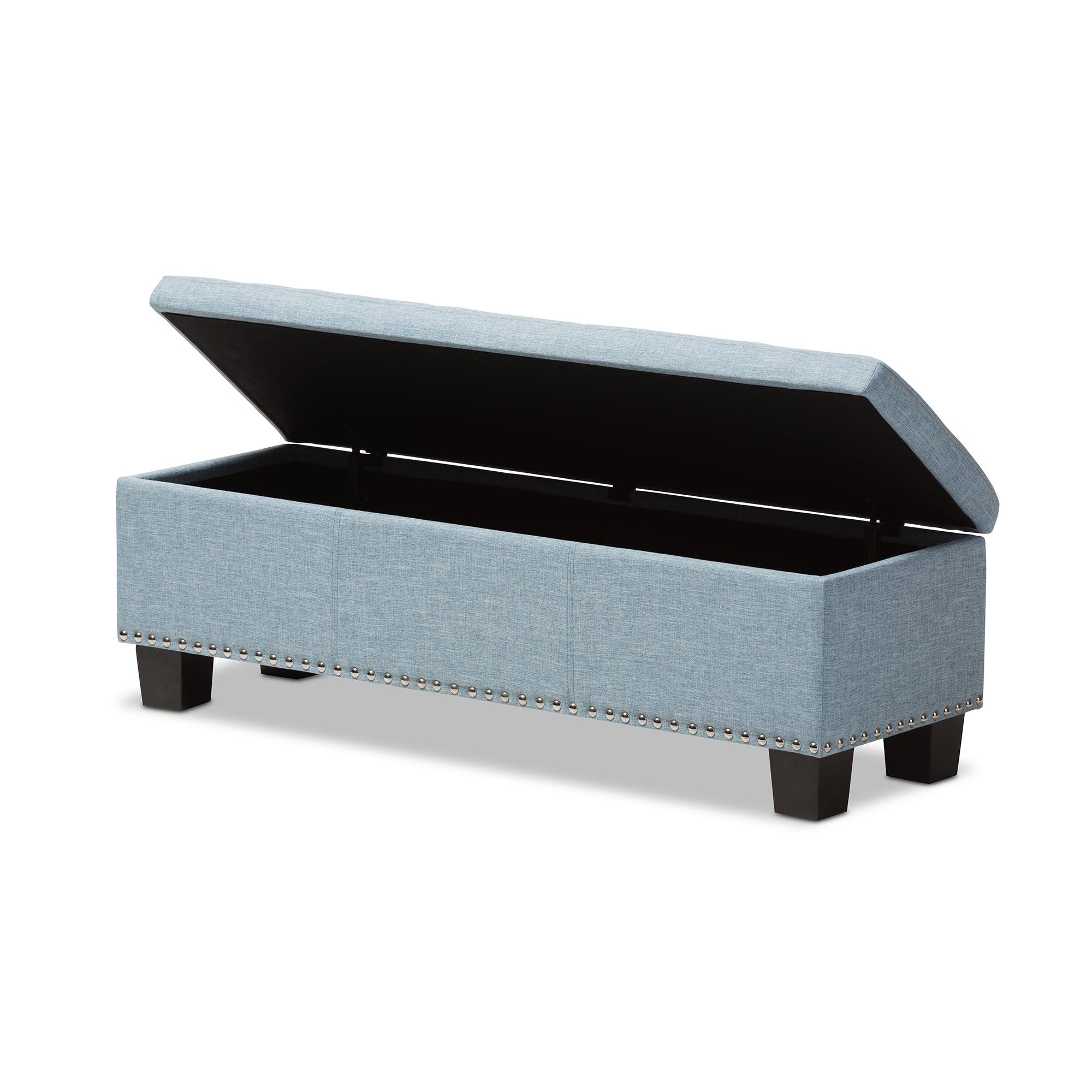 Hannah Modern and Contemporary Fabric Upholstered Button-Tufting Storage Ottoman Bench