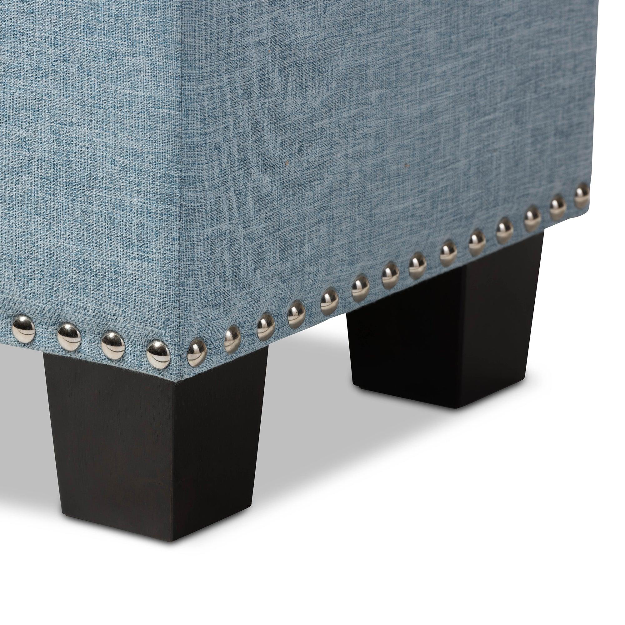 Hannah Modern and Contemporary Fabric Upholstered Button-Tufting Storage Ottoman Bench