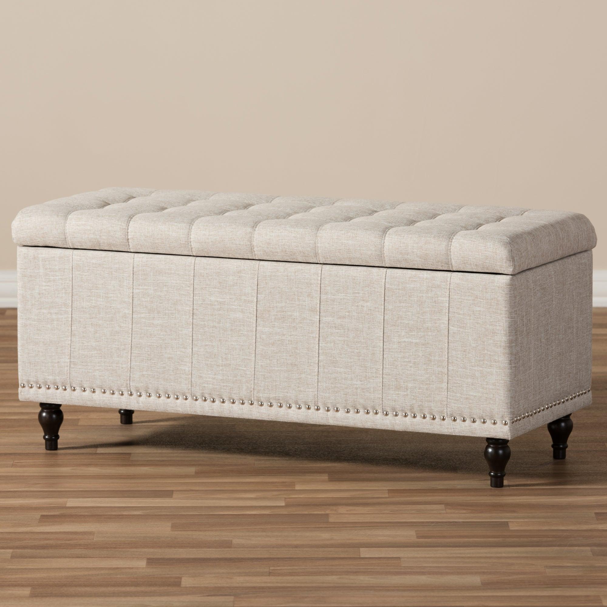 Kaylee Modern Classic Fabric Upholstered Button-Tufting Storage Ottoman Bench