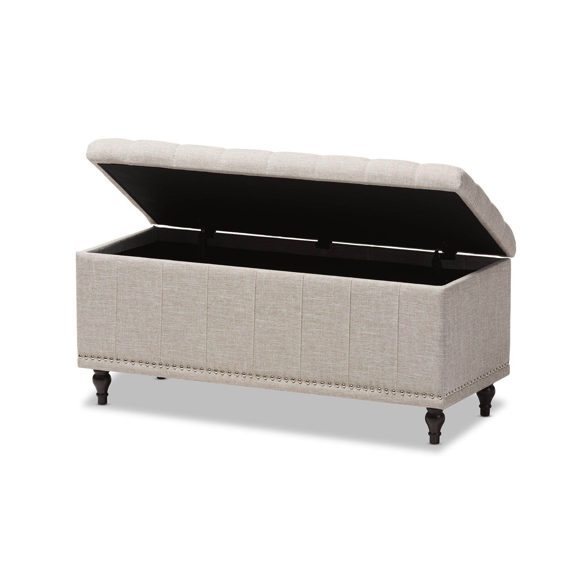 Kaylee Modern Classic Fabric Upholstered Button-Tufting Storage Ottoman Bench