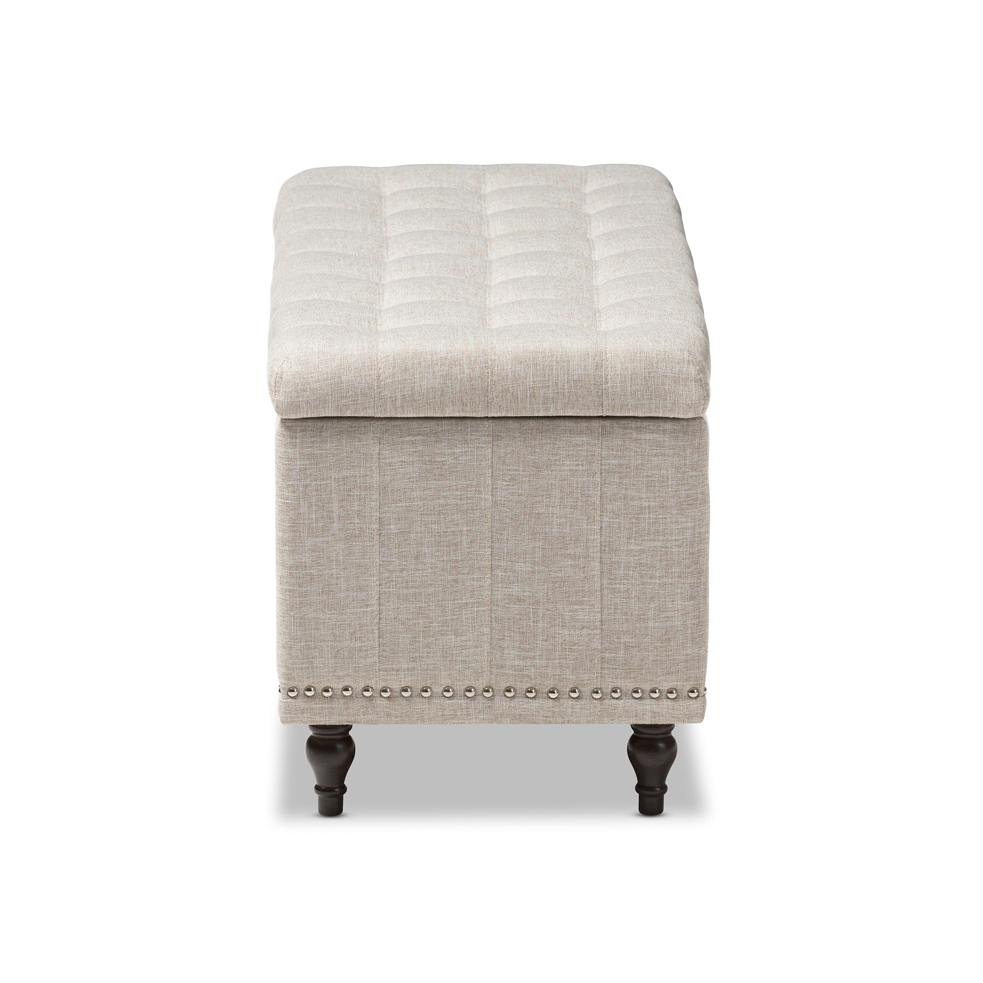 Kaylee Modern Classic Fabric Upholstered Button-Tufting Storage Ottoman Bench