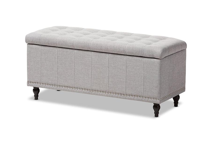 Kaylee Modern Classic ish Fabric Upholstered Button-Tufting Storage Ottoman Bench