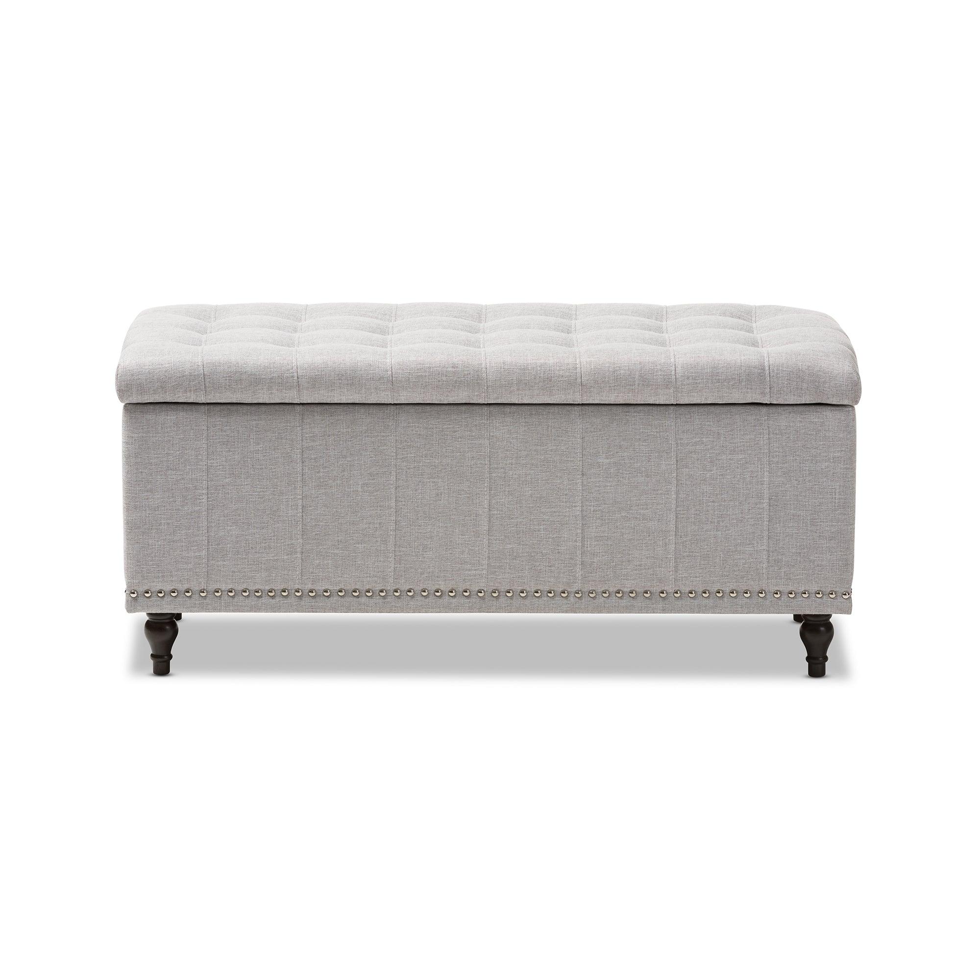 Kaylee Modern Classic ish Fabric Upholstered Button-Tufting Storage Ottoman Bench