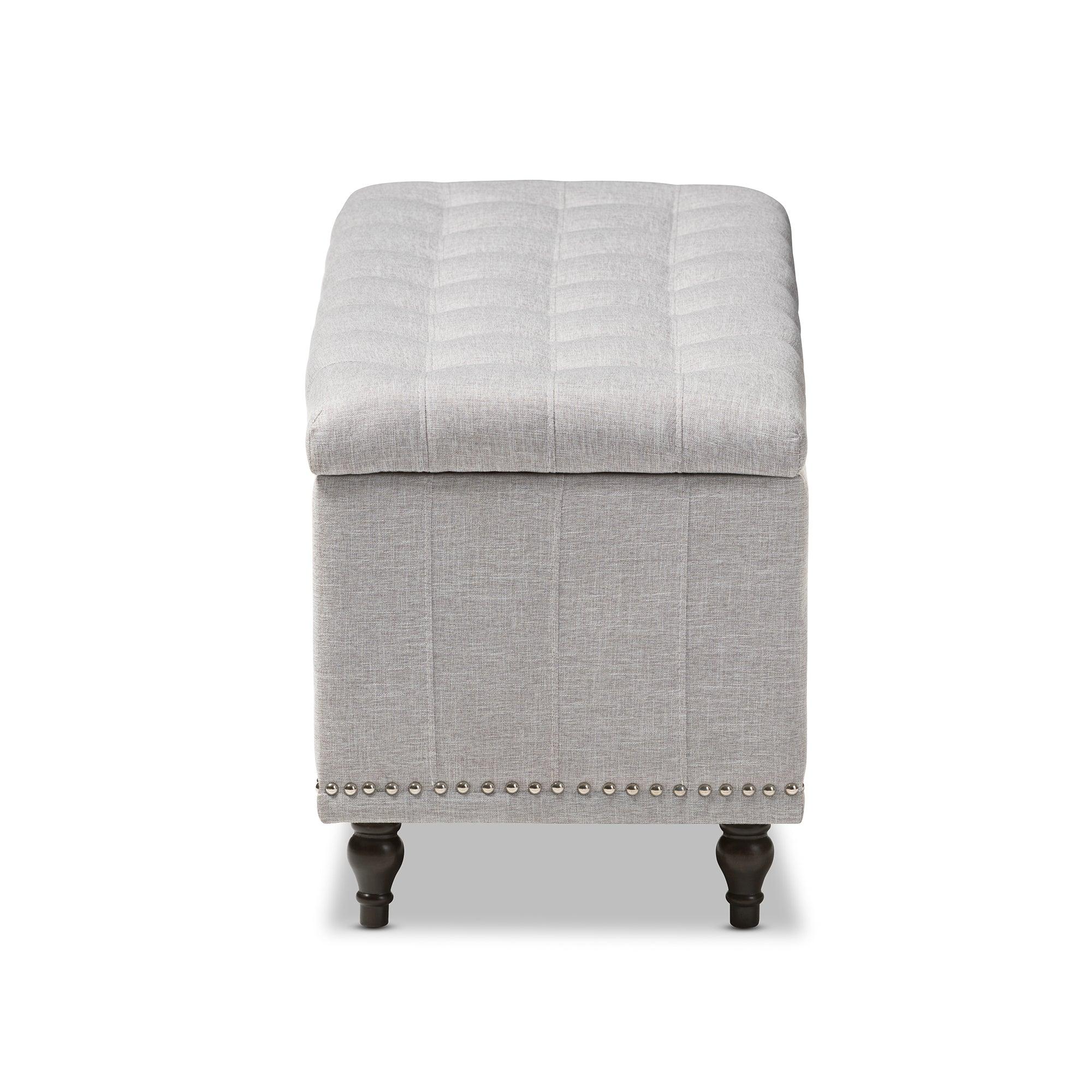 Kaylee Modern Classic ish Fabric Upholstered Button-Tufting Storage Ottoman Bench