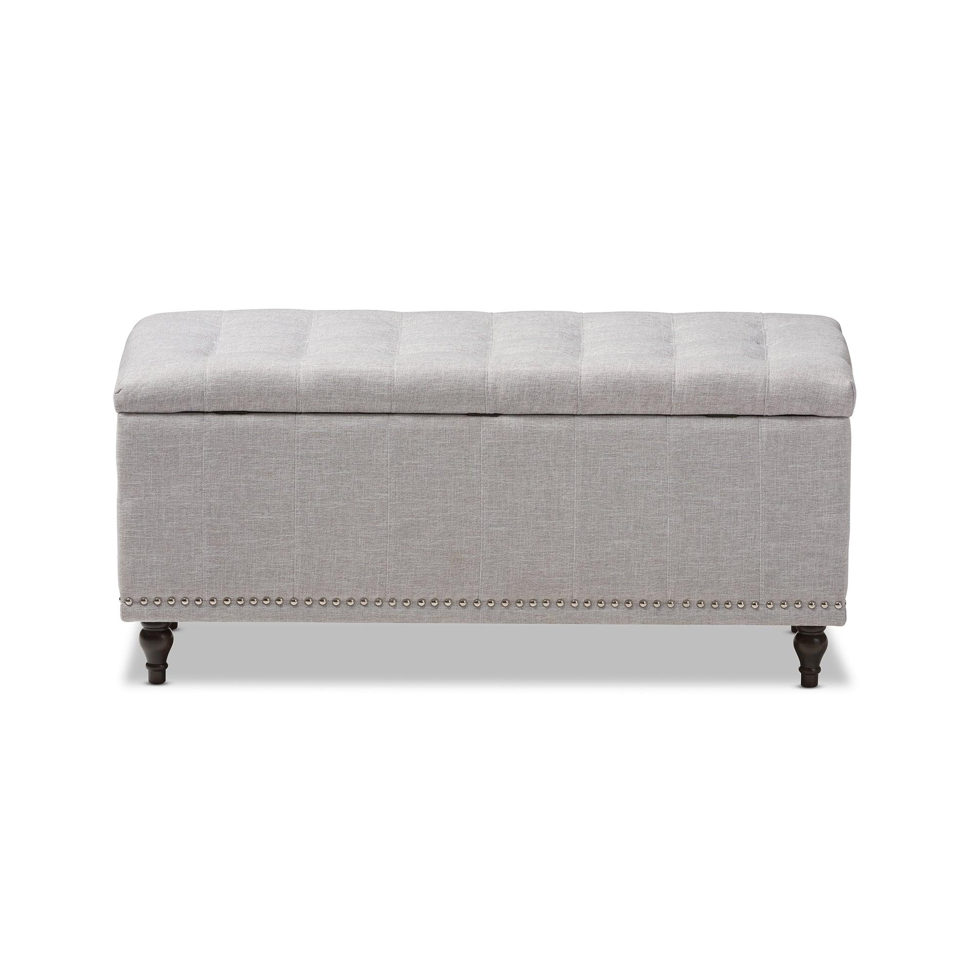 Kaylee Modern Classic ish Fabric Upholstered Button-Tufting Storage Ottoman Bench