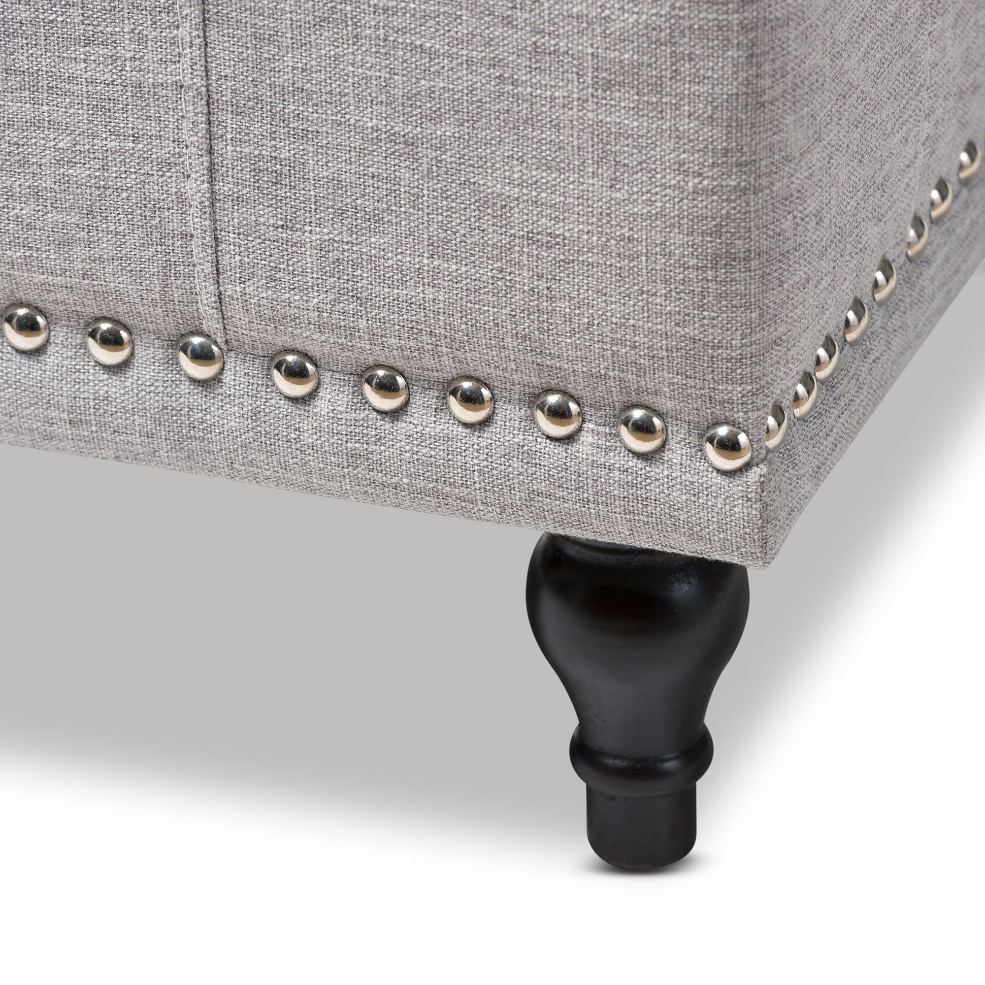 Kaylee Modern Classic ish Fabric Upholstered Button-Tufting Storage Ottoman Bench