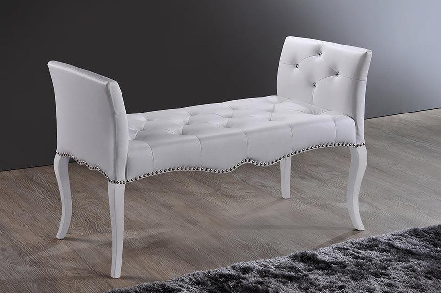 Kristy Modern and Contemporary Faux Leather Classic Seating Bench