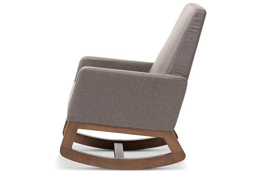 Yashiya Mid-century Retro Modern Fabric Upholstered Rocking Chair