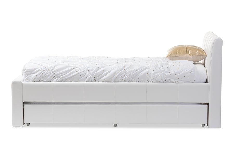 Cosmo Modern and Contemporary Faux Leather Trundle Bed