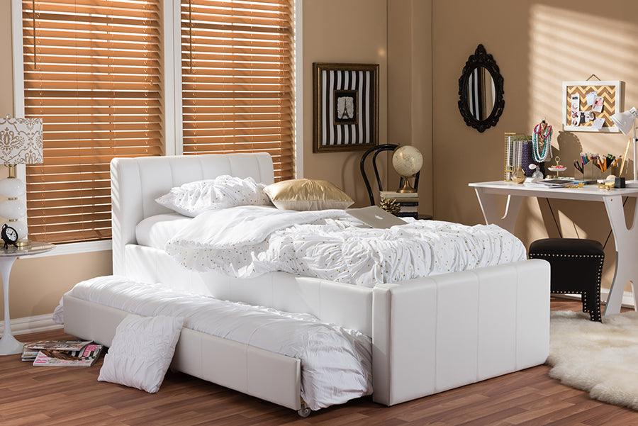 Cosmo Modern and Contemporary Faux Leather Trundle Bed