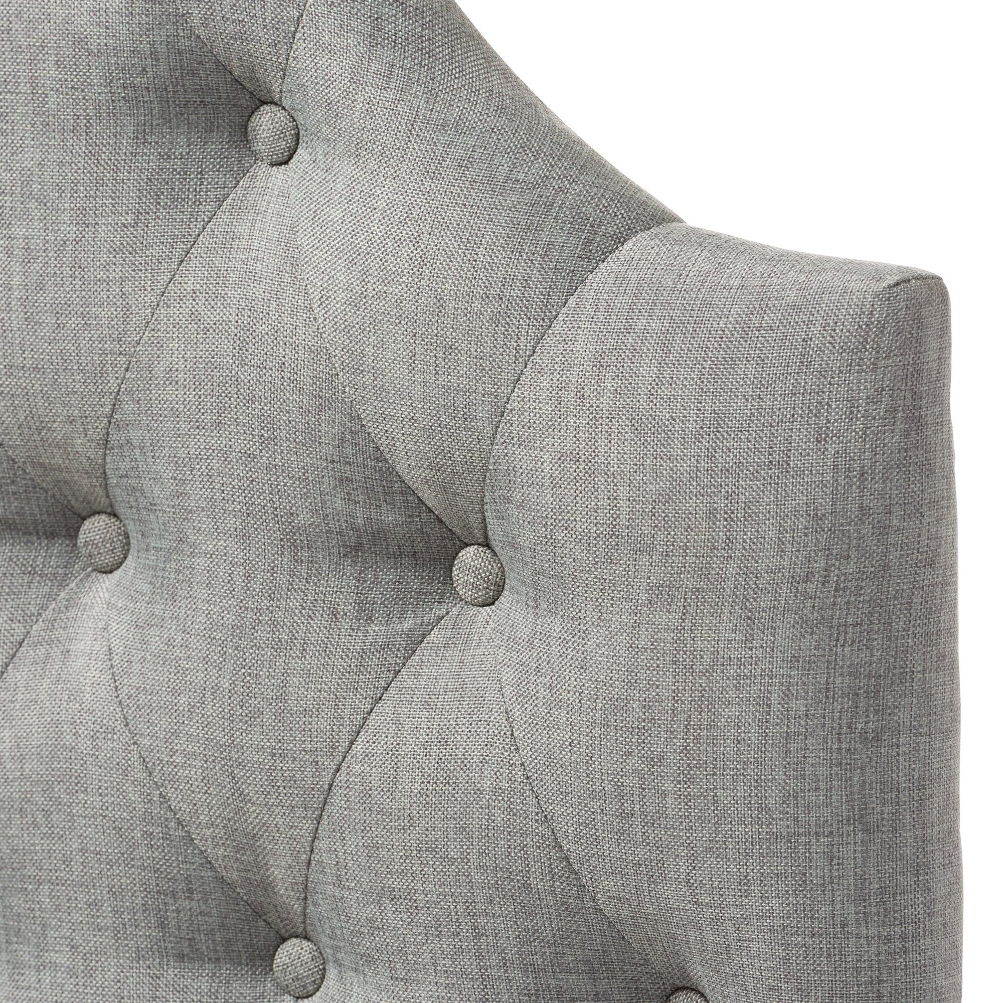 Morris Modern and Contemporary Fabric Upholstered Button-Tufted Scalloped Headboard