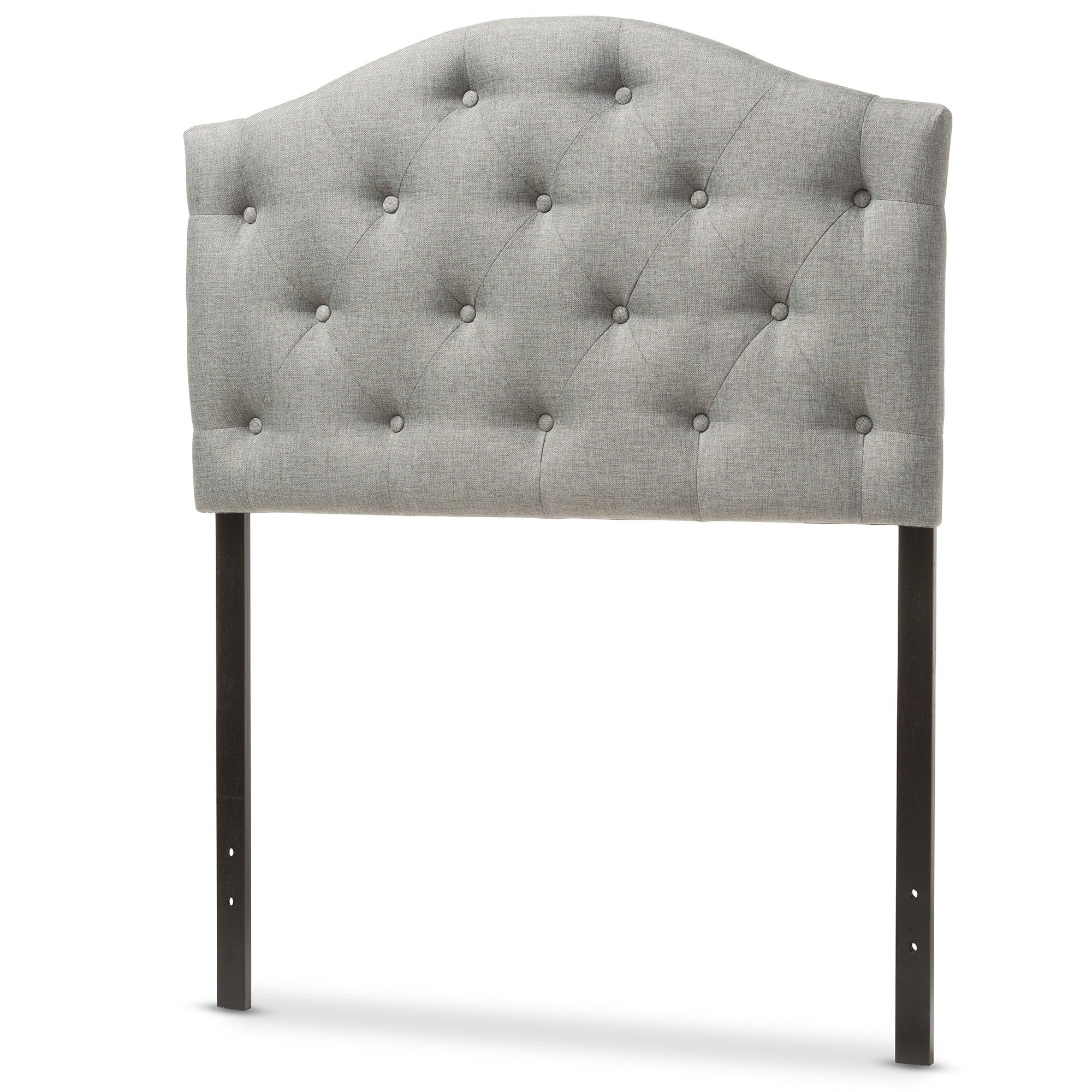 Myra Modern and Contemporary Fabric Upholstered Button-Tufted Scalloped Headboard