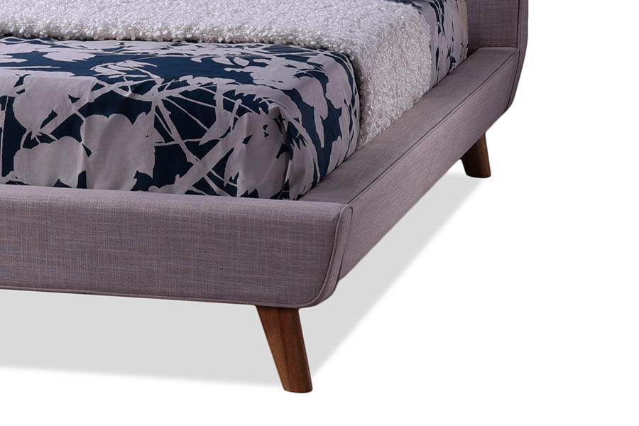 Jonesy Scandinavian Style Mid-century Fabric Upholstered Platform Bed