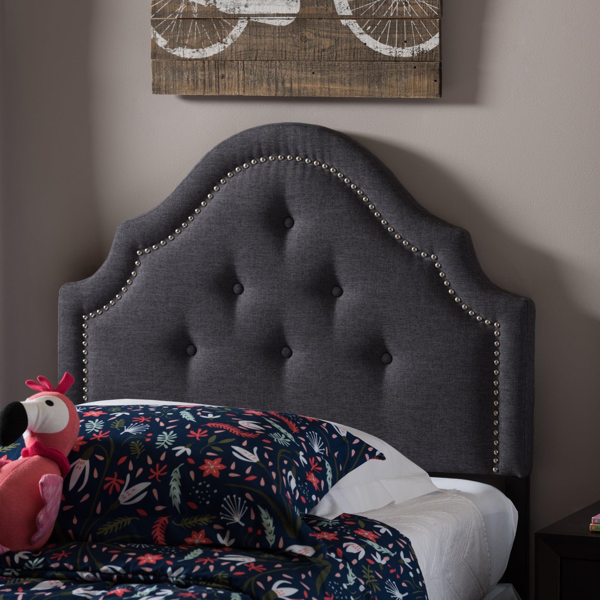 Cora Modern and Contemporary Dark Fabric Upholstered Headboard